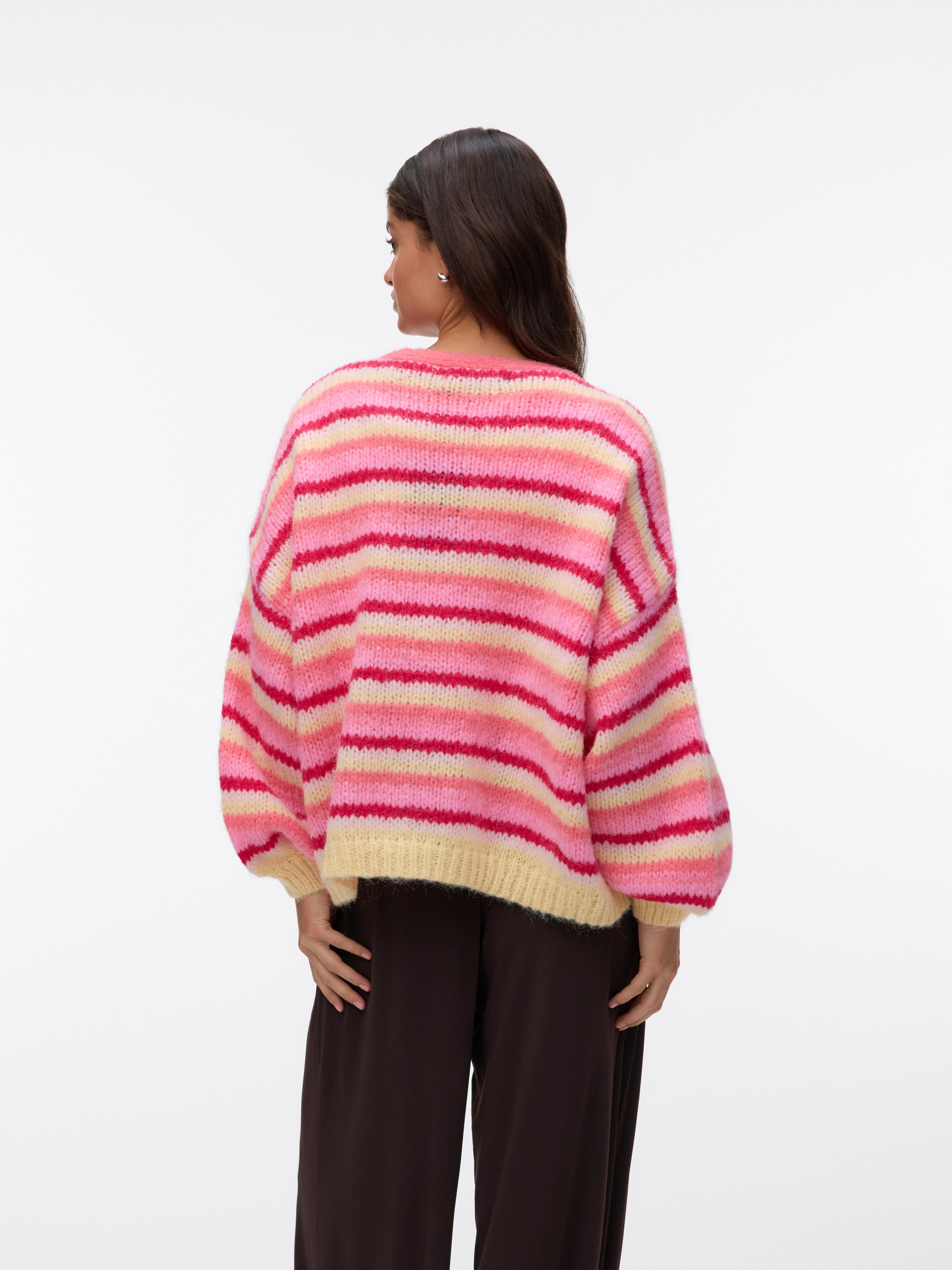 Vero Moda Strickjacke VMMAYBE STRIPE LS OPEN CARDIGAN NOOS Kunstfaser, loos günstig online kaufen