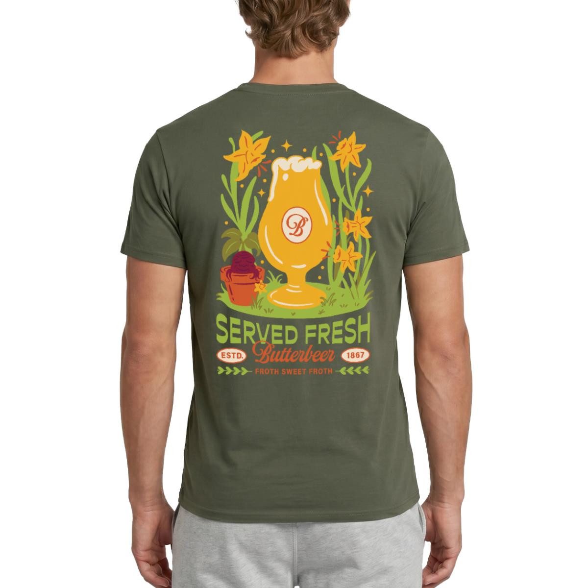 Spreadshirt T-Shirt Harry Potter Butterbeer Served Fresh Männer T-Shirt (1-tlg)
