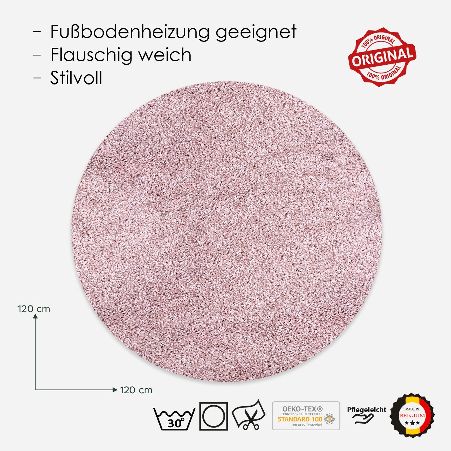 DomDeco Teppich Waschbarer Kurzflorteppich, superweich, pflegeleicht, zuschneidbar, Maschinenwaschbar & trocknergeeignet, vielseitig einsetzbar, langlebig