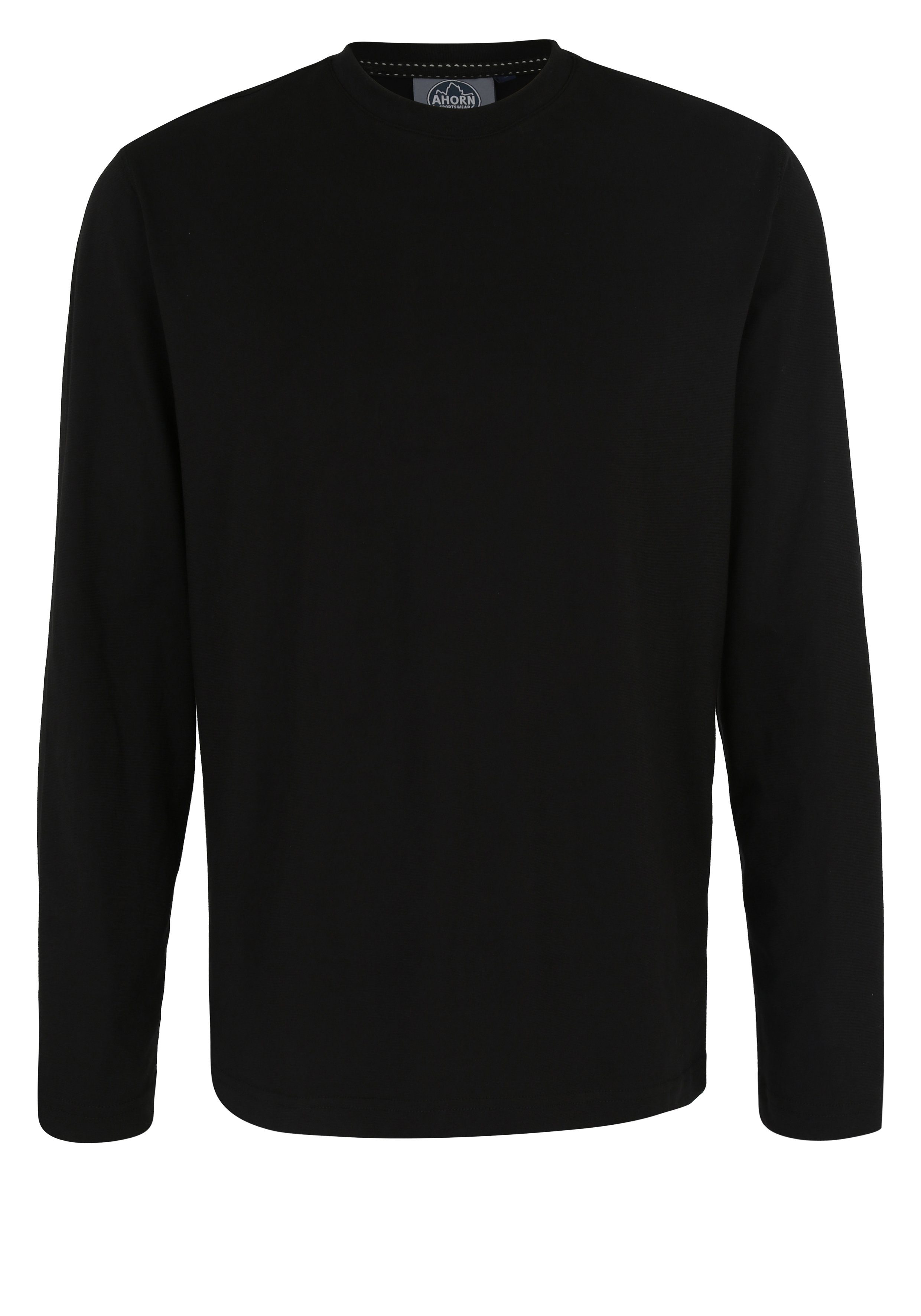 AHORN SPORTSWEAR Langarmshirt mit modernem Rundhalsausschnitt schwarz