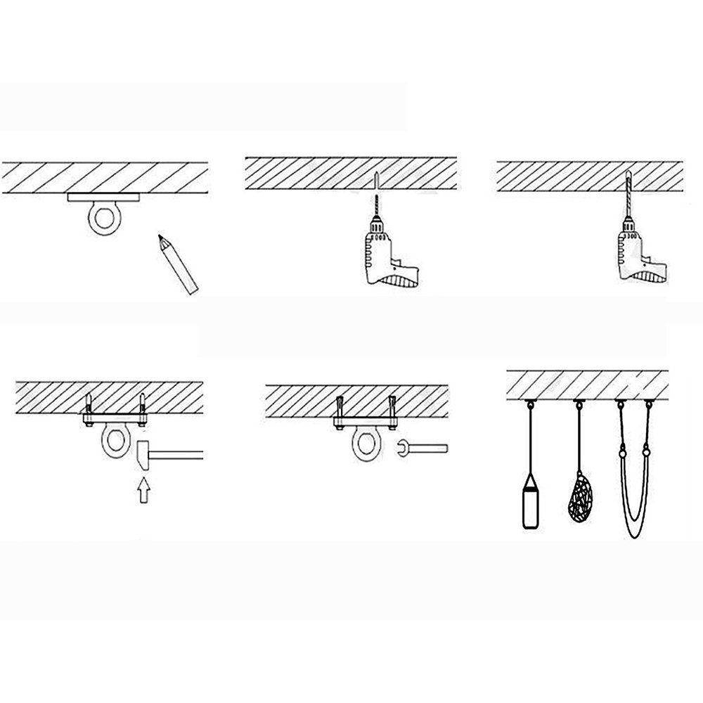 Deckenhakenaufhänger, TUABUR aus Stahl, rostfreiem (1-St) Deckenhalterungen Deckenhaken