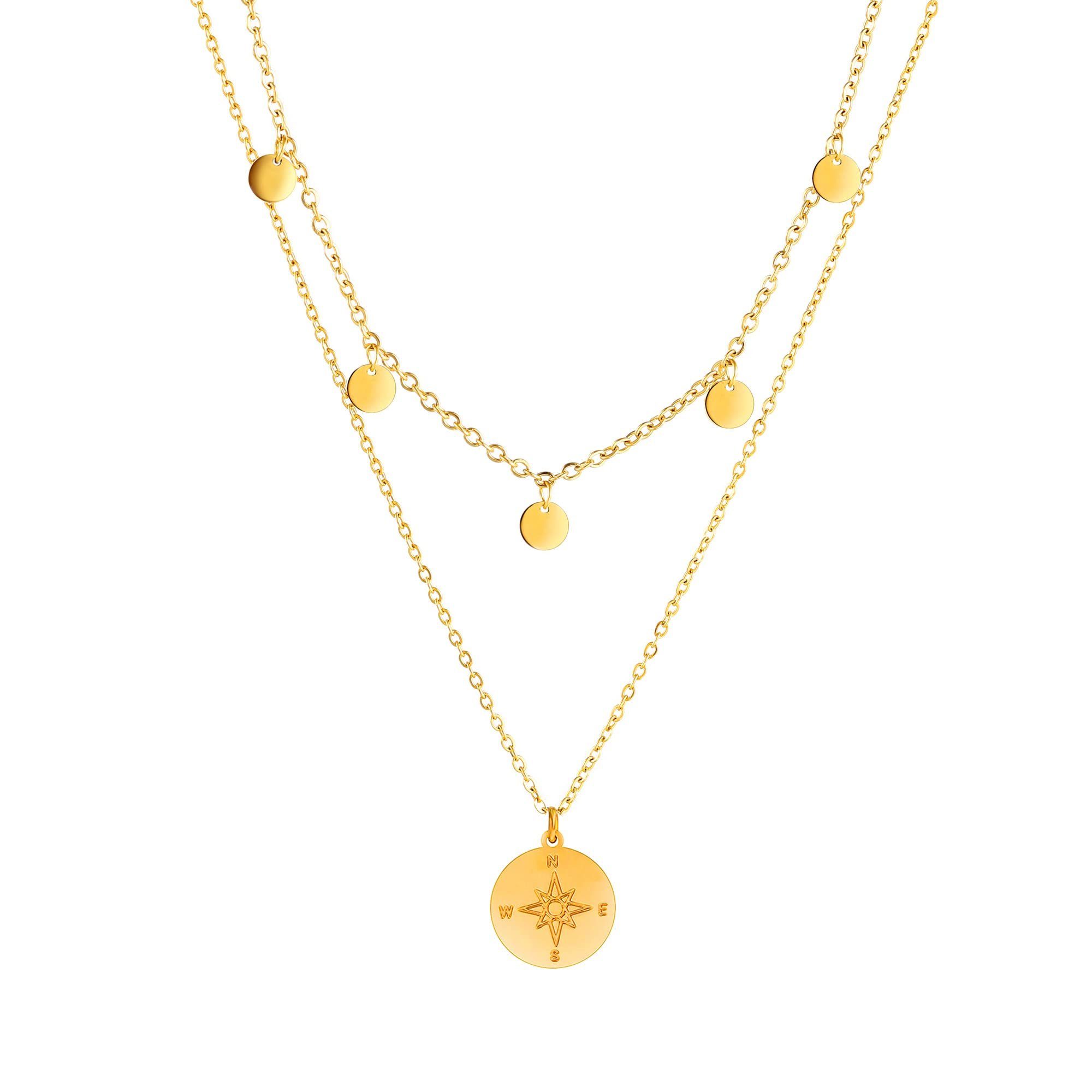 Kim Johanson Schmuckset Kompass, mit Plättchen- & Kompassanhänger, Edelstah günstig online kaufen
