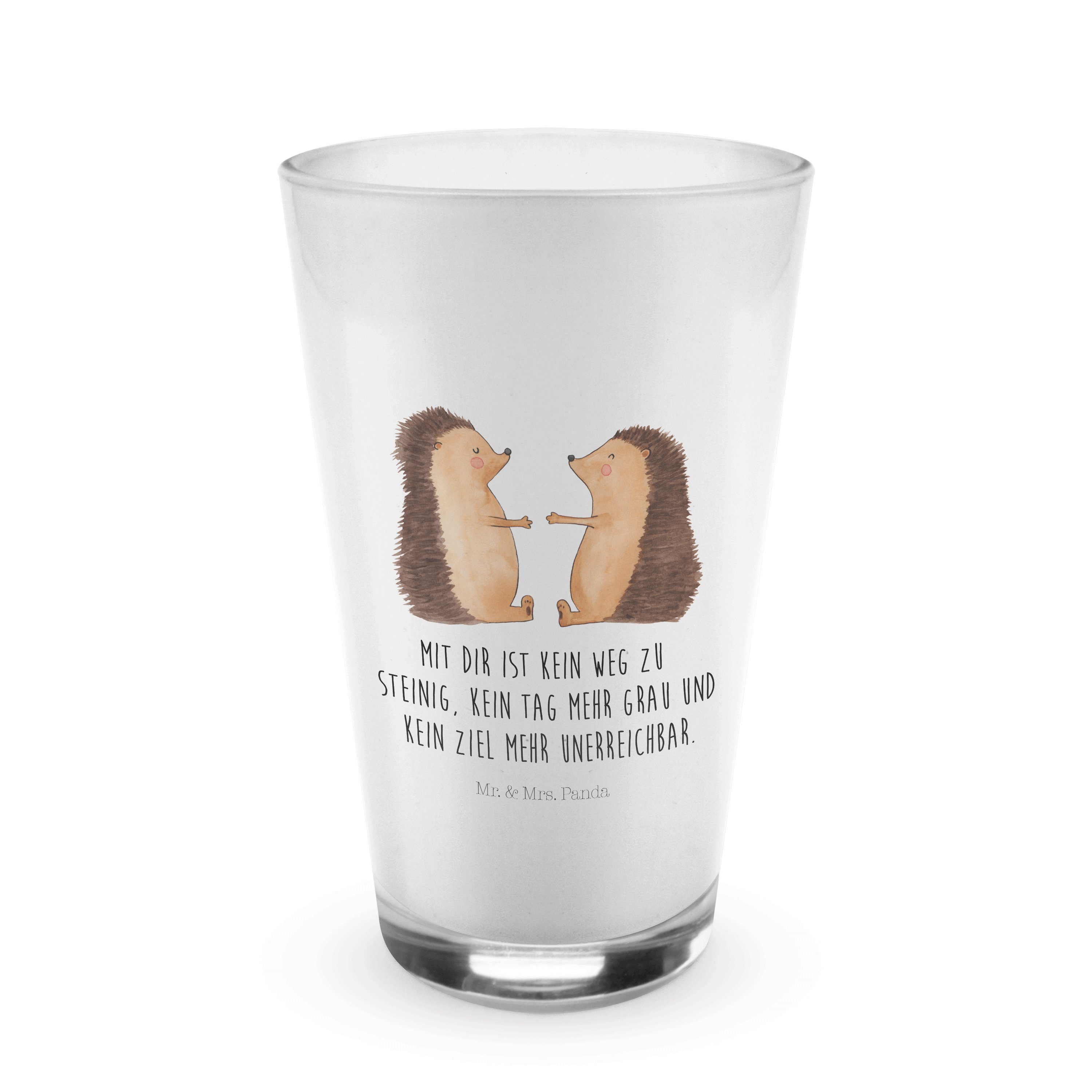 Mr. & Mrs. Panda Glas Igel Liebe - Transparent - Geschenk, Jahrestag, Verlobt, Glas, Cappuc, Premium Glas