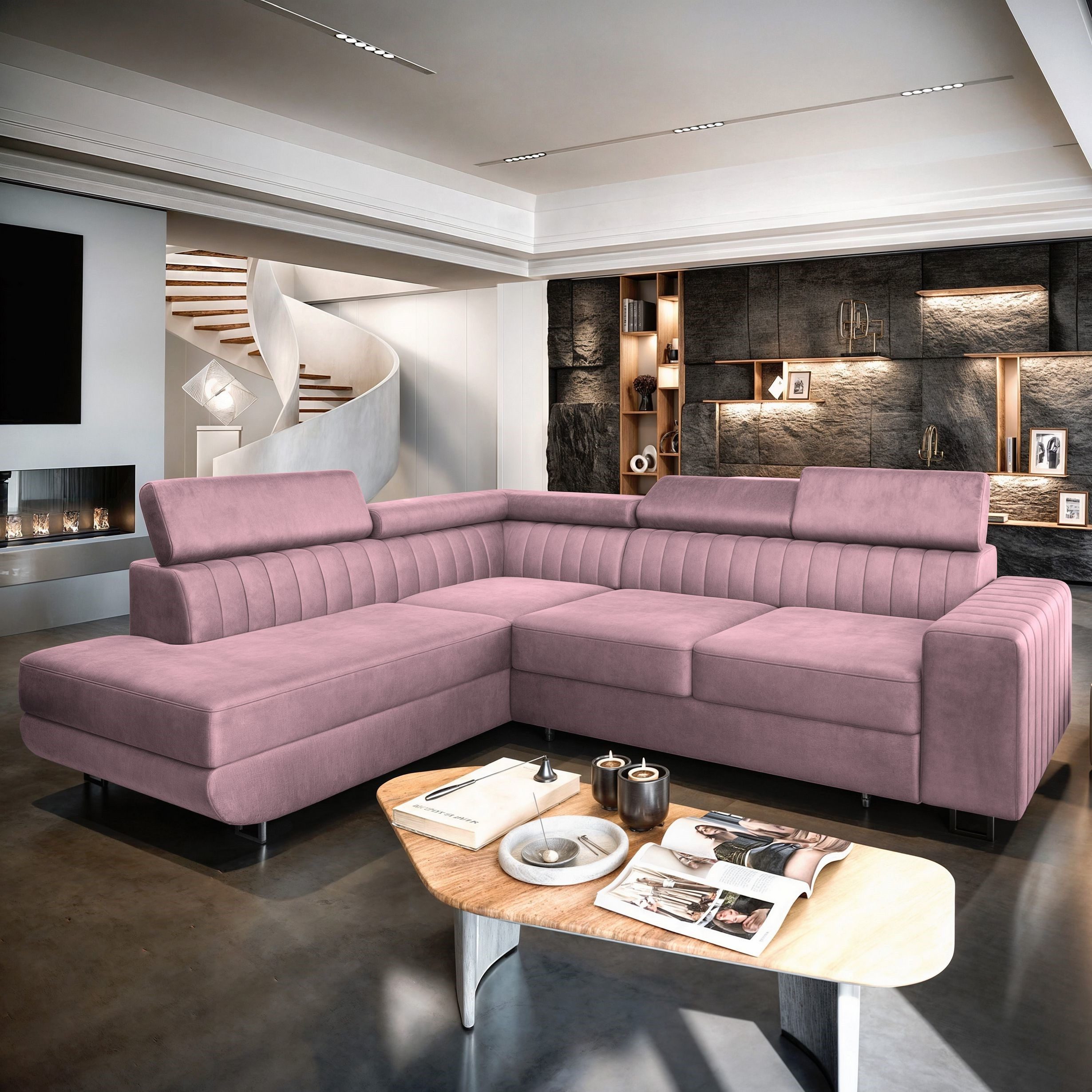 Masseno Ecksofa NOLA mit Schlaffunktion L-Form, günstig online kaufen