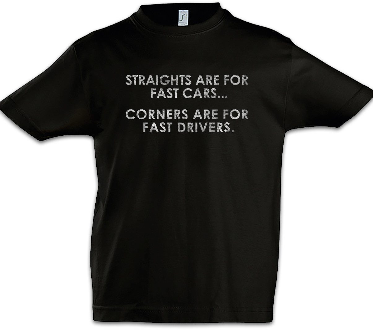 Print-Shirt Straights and Corners Kinder T-Shirt Race Racing Car Auto Driver Racer