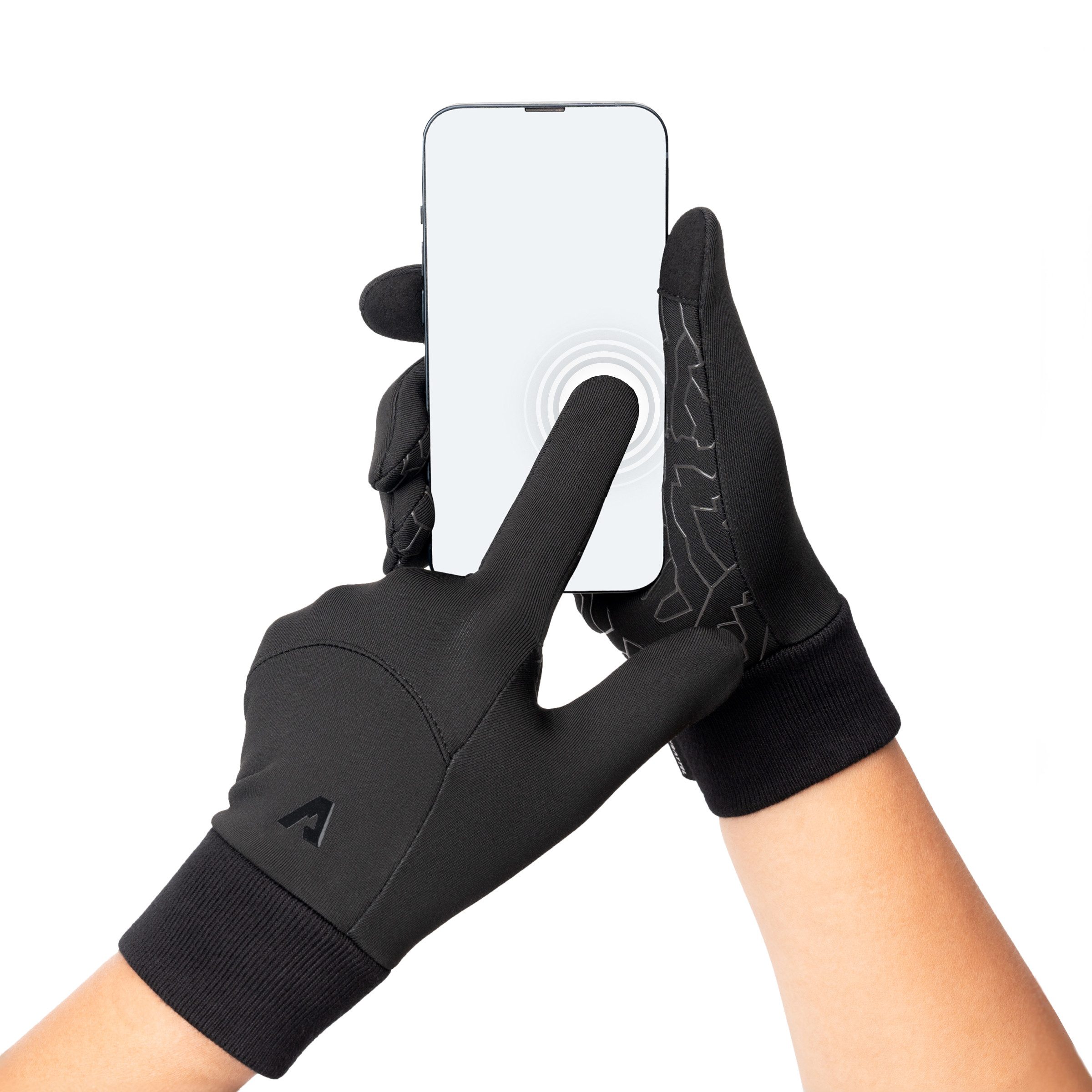 Alpensattel Fahrradhandschuhe Premium Thermo Fahrrad Handschuhe 2.0 (Handschuhset, 1-St., Thermo-Radhandschuhe mit Touchfunktion & Silikongrip) Touchscreenfähig · Winddicht · Silikon-Grip · Warm gefüttert