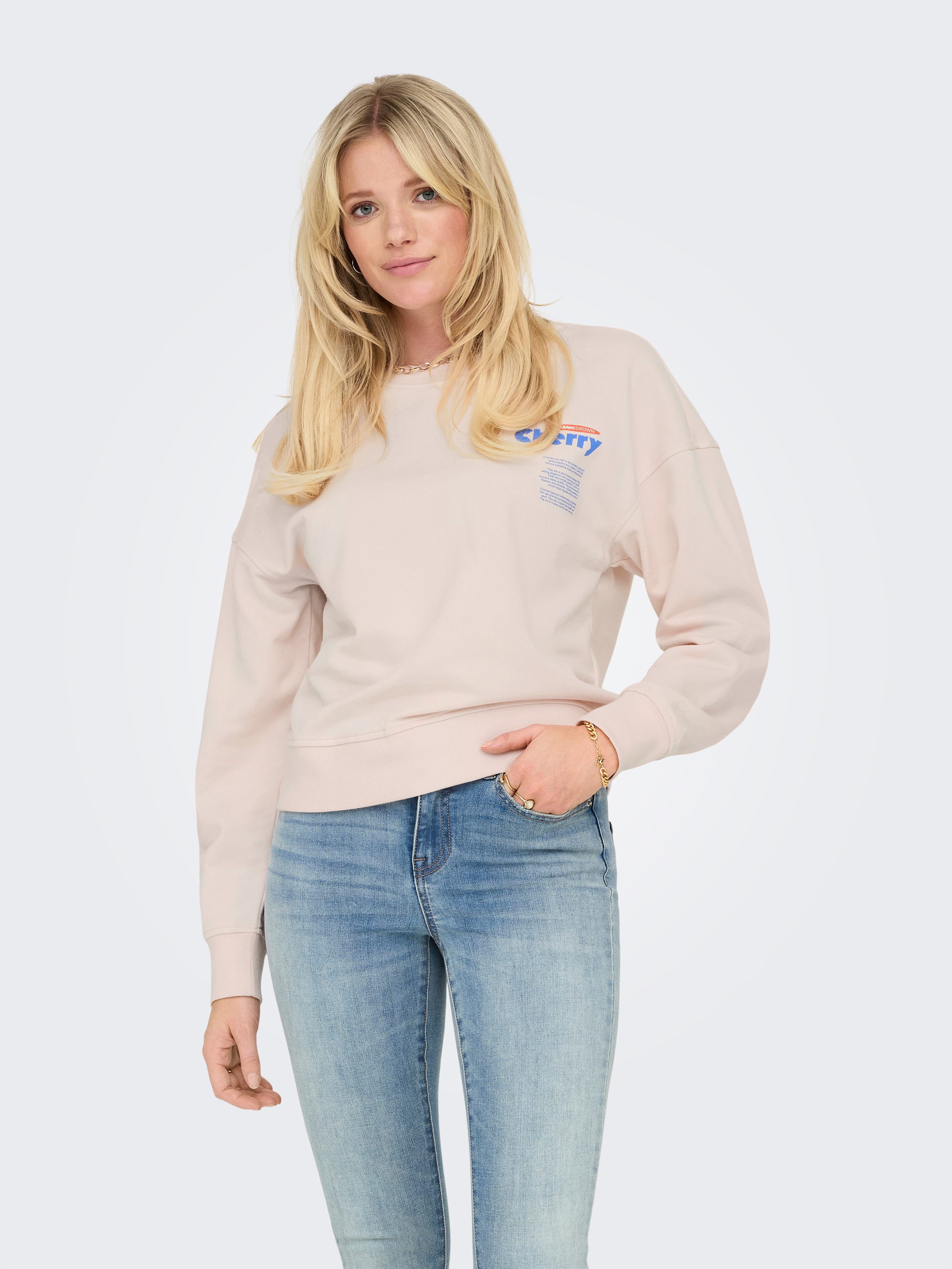 ONLY Sweatshirt ONLPHILEA L/S FRUIT O-NECK UB SWT günstig online kaufen