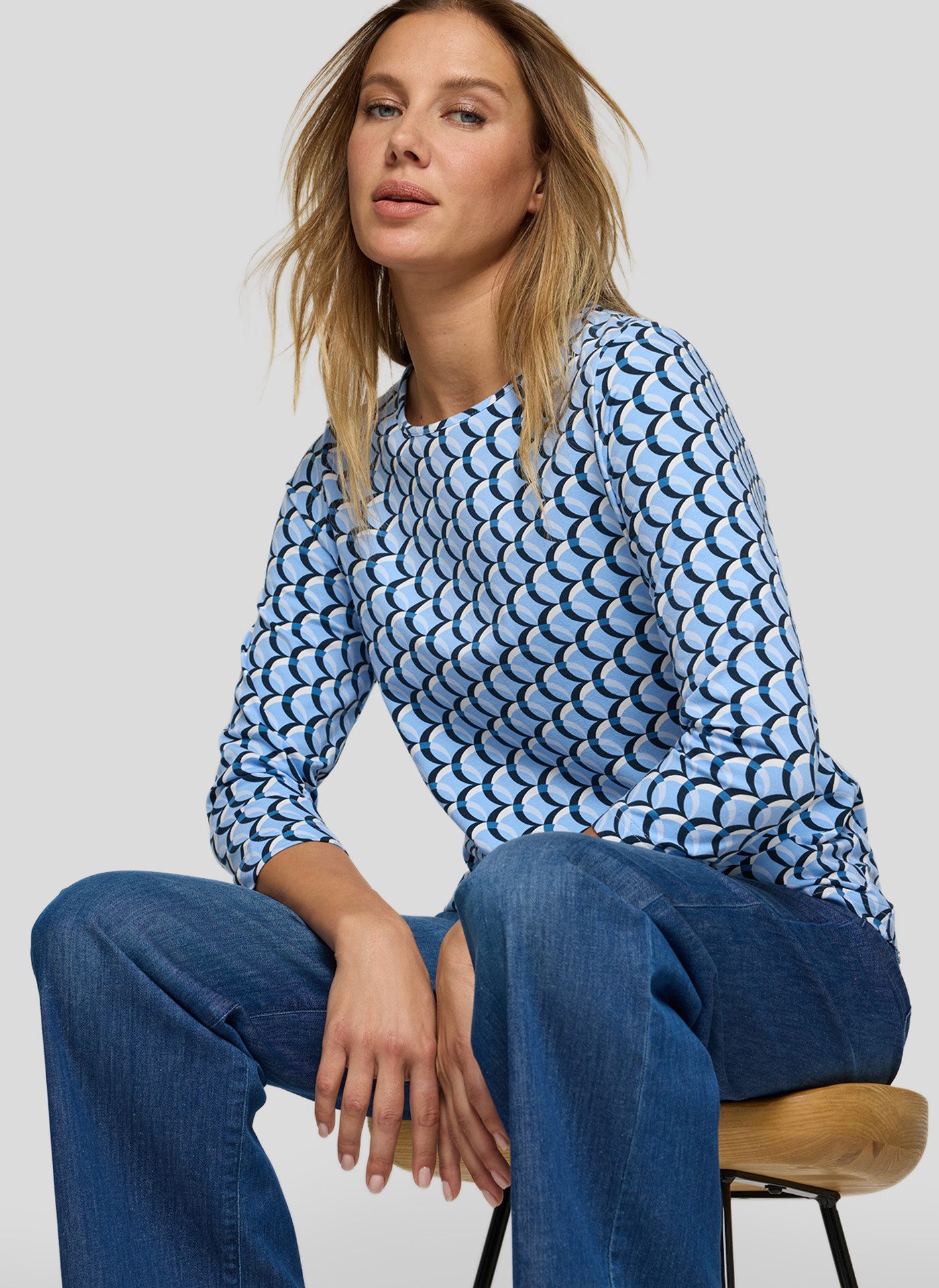Rabe 3/4-Arm-Shirt mit All-Over Print günstig online kaufen