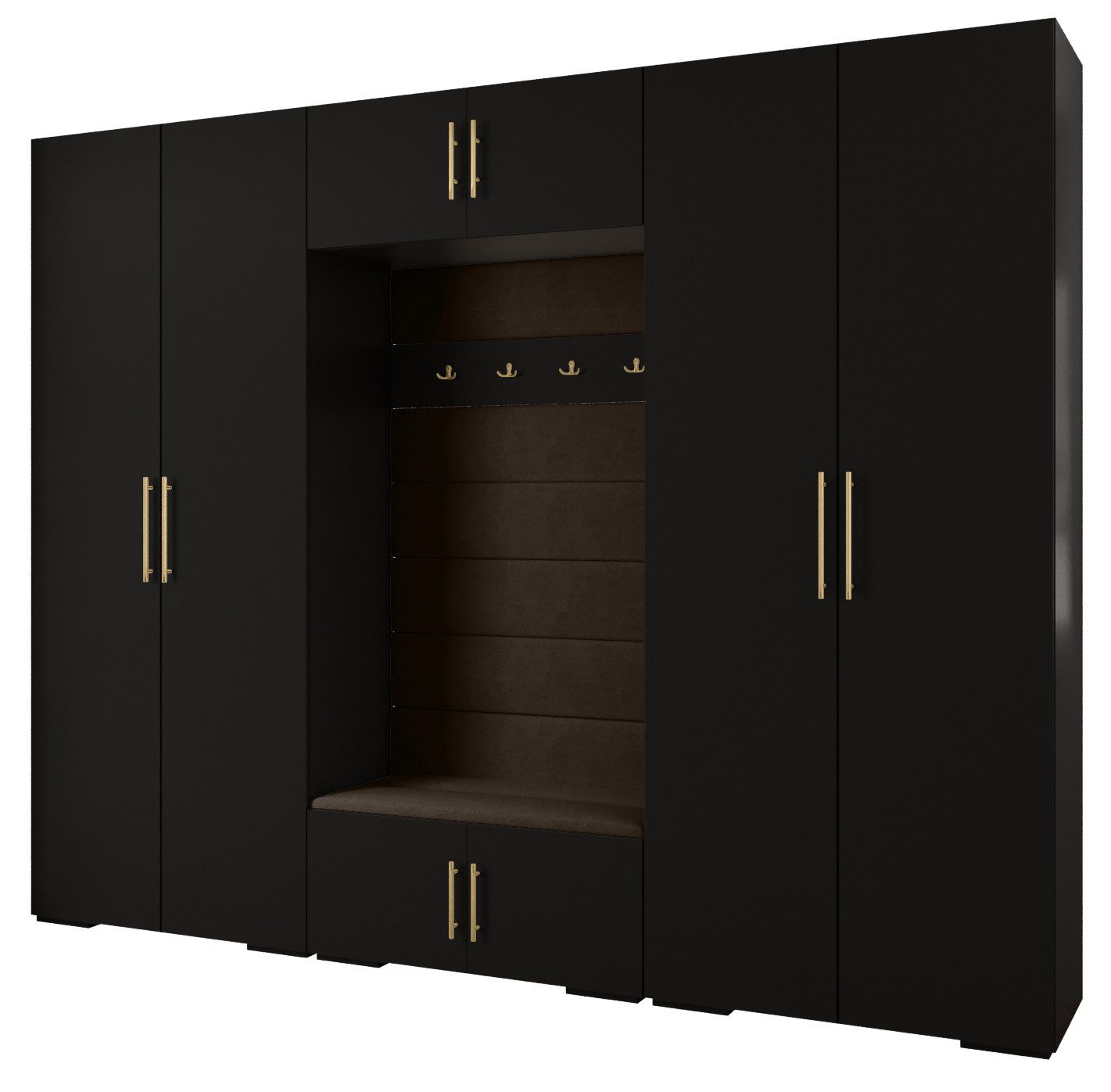 ABIKS MÖBEL Kompaktgarderobe INOVA 3 SATZ 9 Möbelset, Garderobe mit Kleiderstange und Regalen