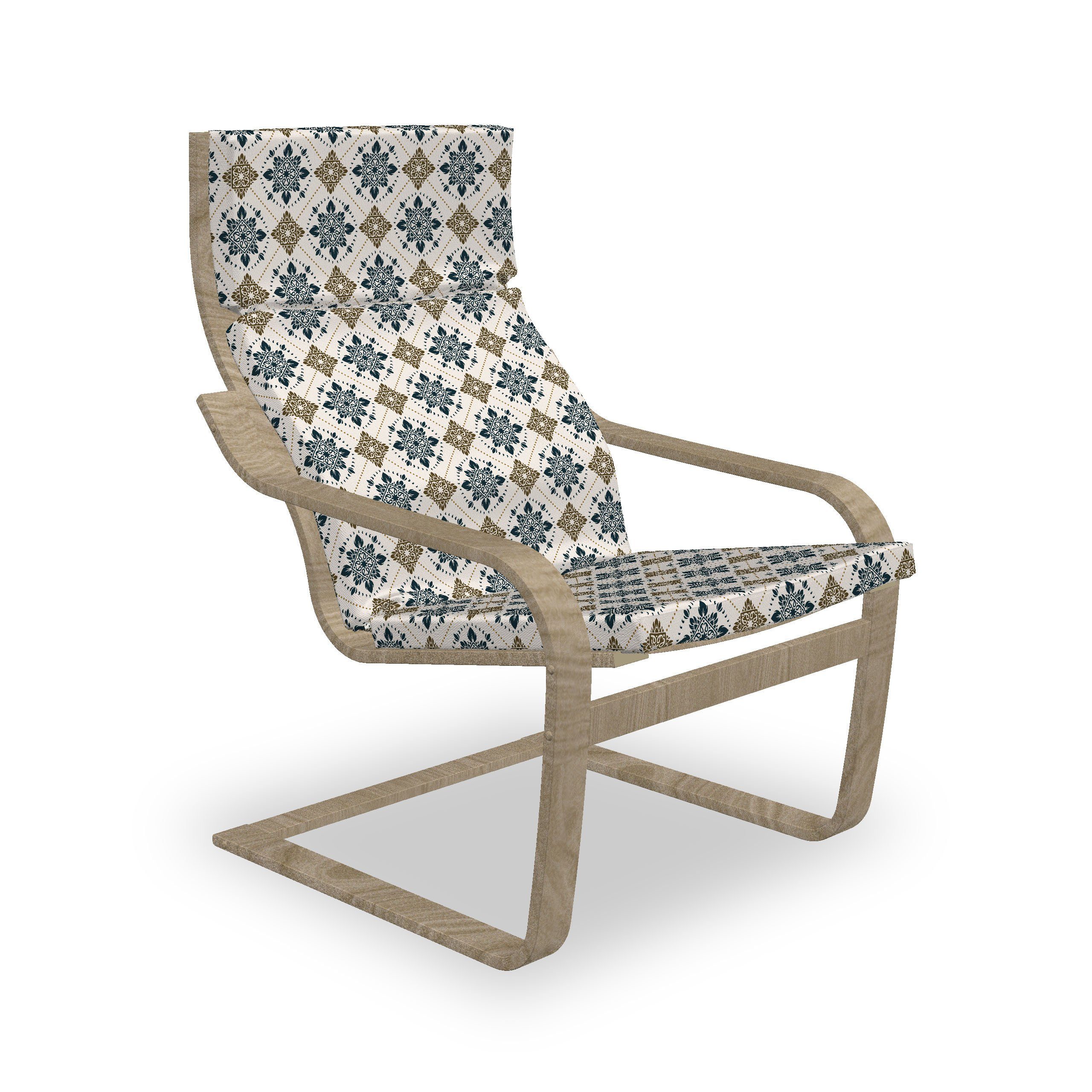 mit Vintage-Muster Sitzkissen Stuhlkissen Hakenschlaufe Stuhlkissen Paisley mit und Abakuhaus Reißverschluss,
