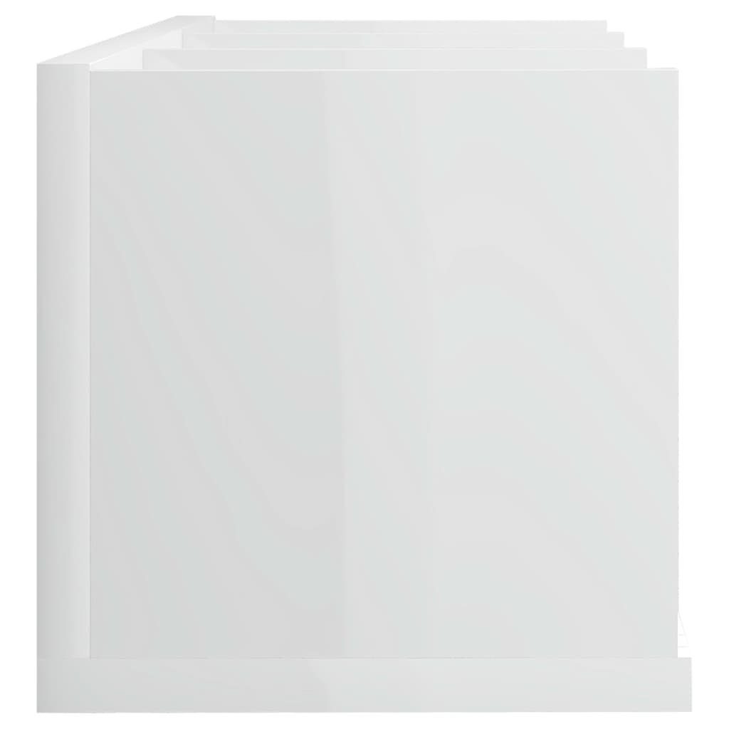 CD-Hochglanz-Weiß cm Wandregal 75x18x18 furnicato Holzwerkstoff