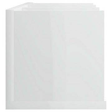 furnicato Wandregal CD-Hochglanz-Weiß 75x18x18 cm Holzwerkstoff