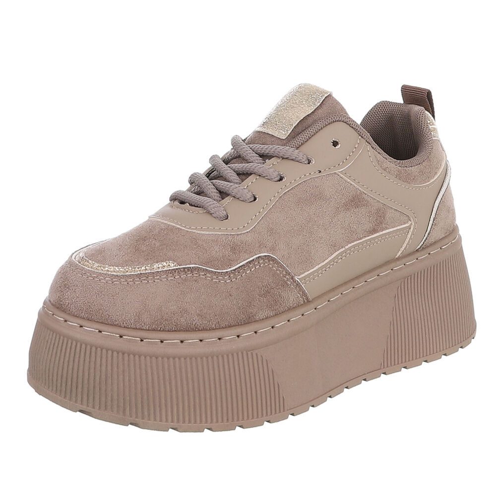 Damen Plateau-Sneaker mit Schnürung für Alltag Sneaker