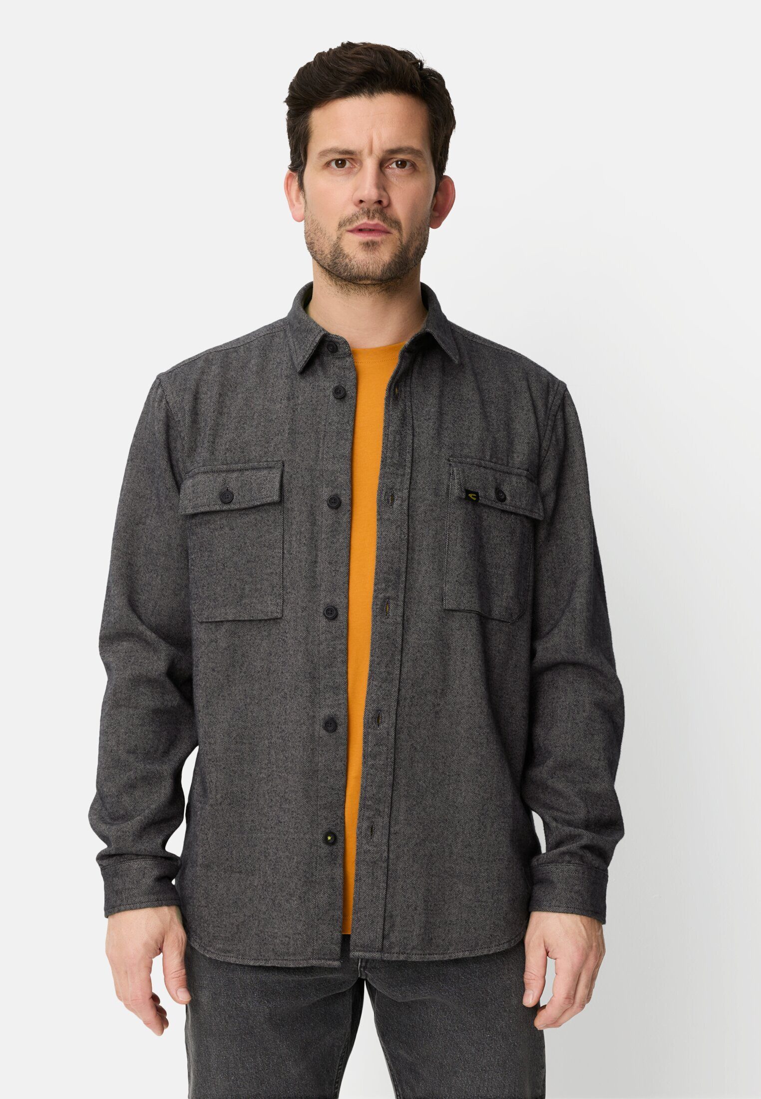 camel active Langarmhemd mit Brusttaschen Langarm Kentkragen Kentkragen günstig online kaufen