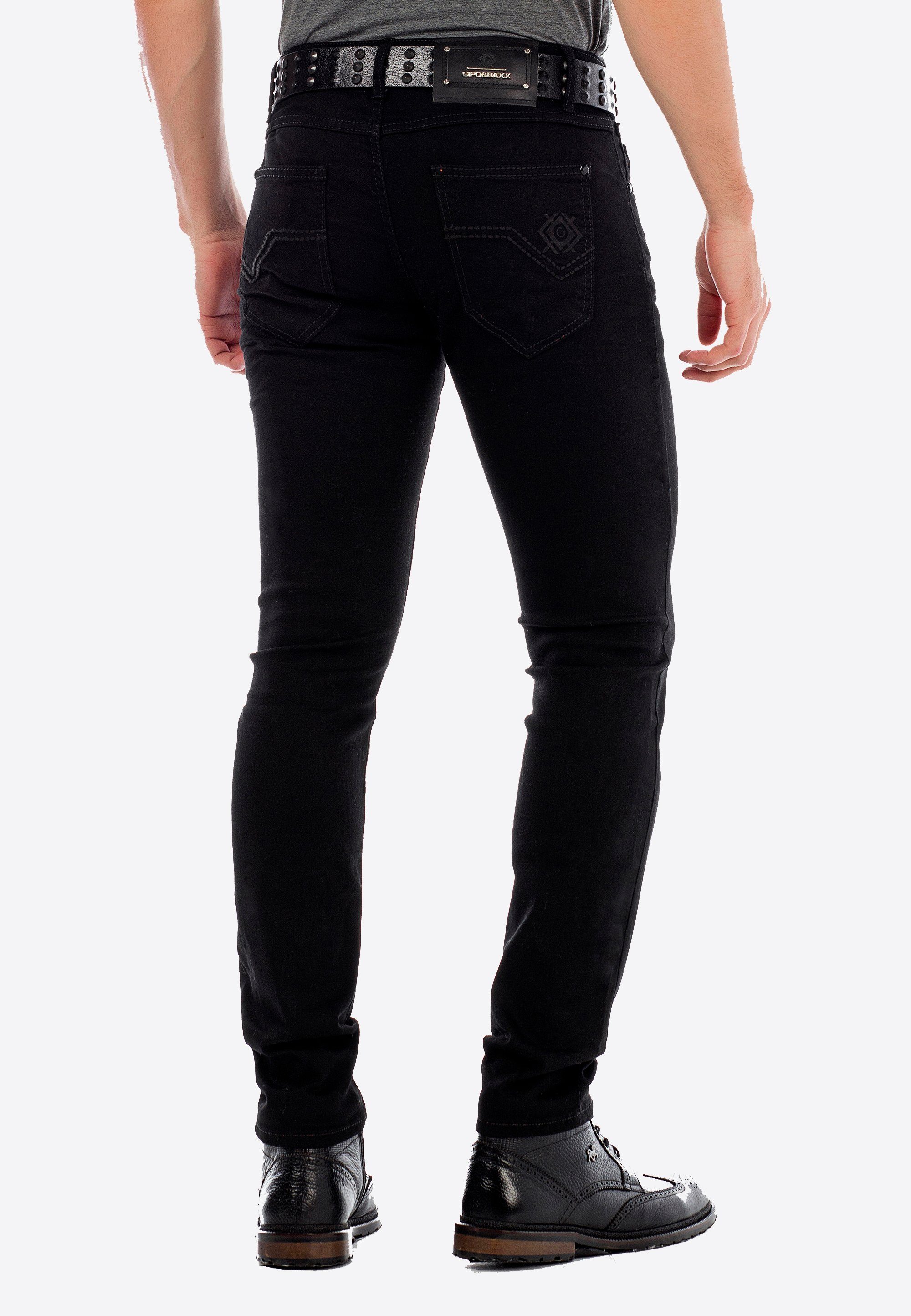 Cipo & Baxx Slim-fit-Jeans in Straight schwarz Fit