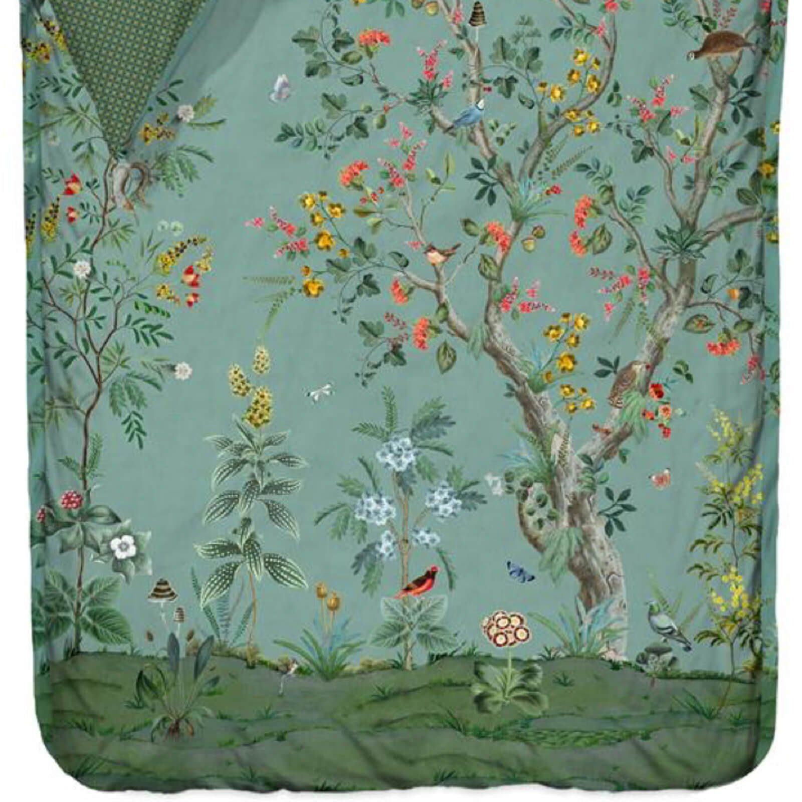PiP Studio Bettwäsche Wild and Tree Blau, Perkal, 2 teilig, Bäume, Blüten, Sträucher, Vögel