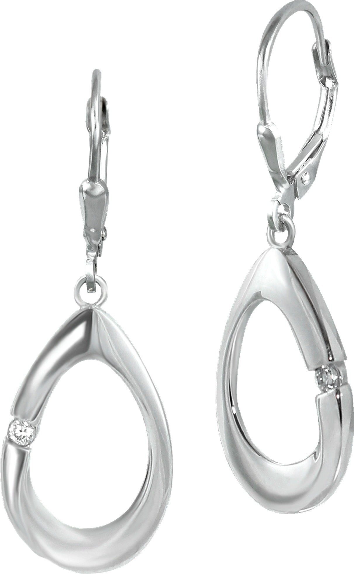 SilberDream Paar Ohrhänger SilberDream Damen Ohrhänger Ohrring Oval (Ohrhänger), Damen Ohrhänger Oval aus 925 Sterling Silber, glanz, Farbe: silber, we