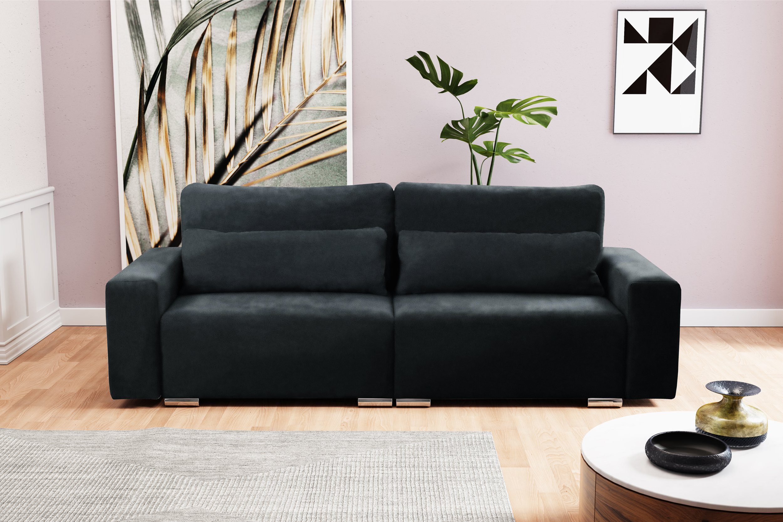 Stylefy Afina, Sofa, Design, Raum Modern mit Modern im 3-Sitzer Kissen, stellbar, inklusive Bettfunktion, 2-Sitzer, frei
