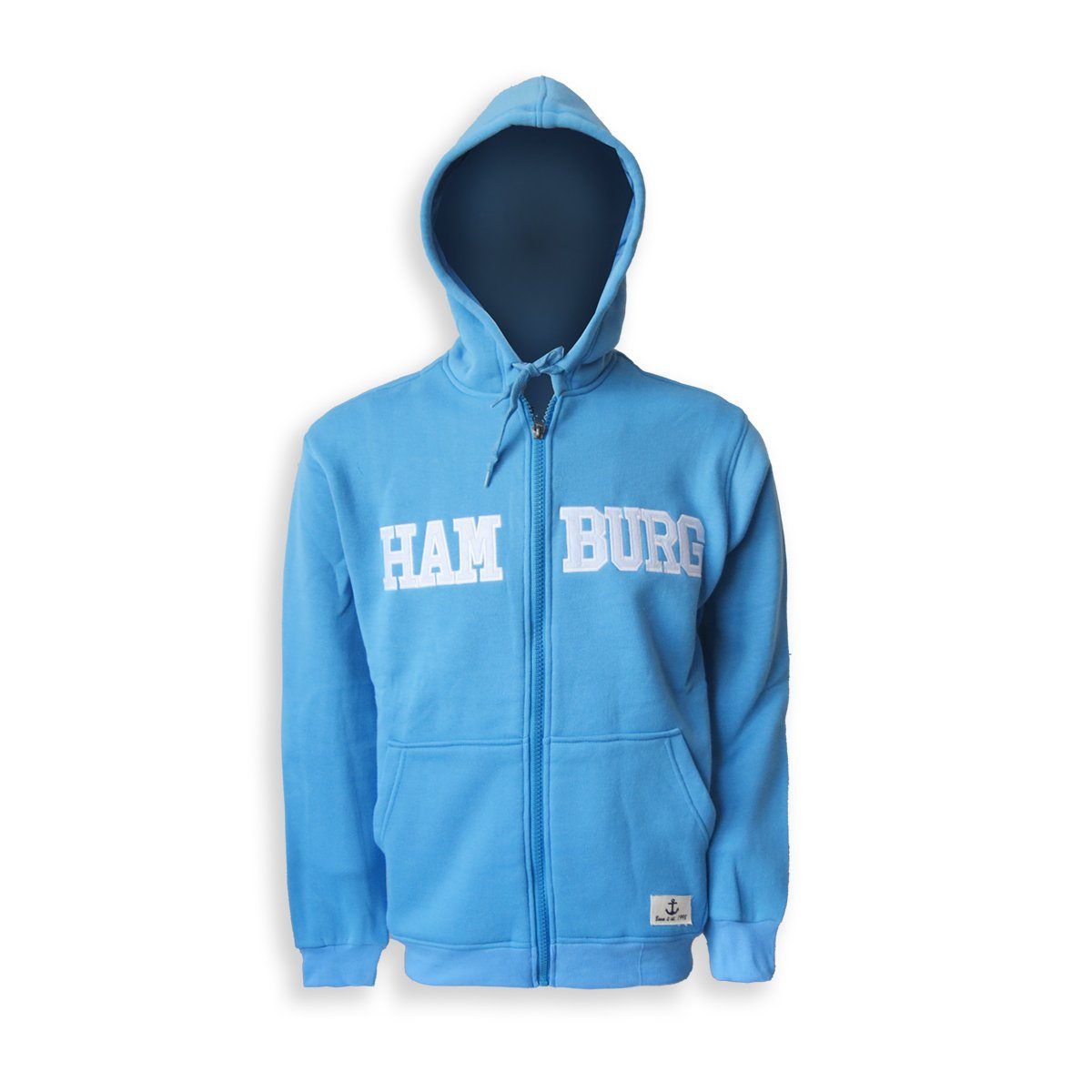 Sonia Originelli T-Shirt Sweatjacke "Hamburg" Herren unifarben Jacke Hoodie bestickt hellblau