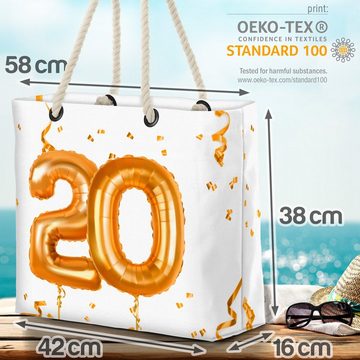 VOID Strandtasche (1-tlg), Party Ballons Feiern 20 Jubiläum Kranz Geburtstag Hochzeit Jahreszahl