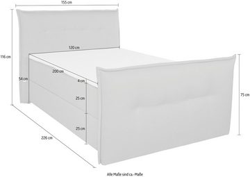 andas Boxbett Kederleicht, inklusive Fußteil, Bettkasten & Topper, in 4 Breiten und 2 Härtegraden