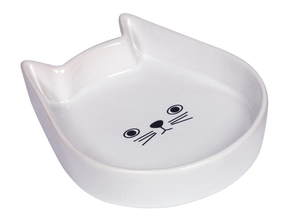 Nobby Futternapf Katzen Keramik Schale "Kitty Face", weiß, 0,20l