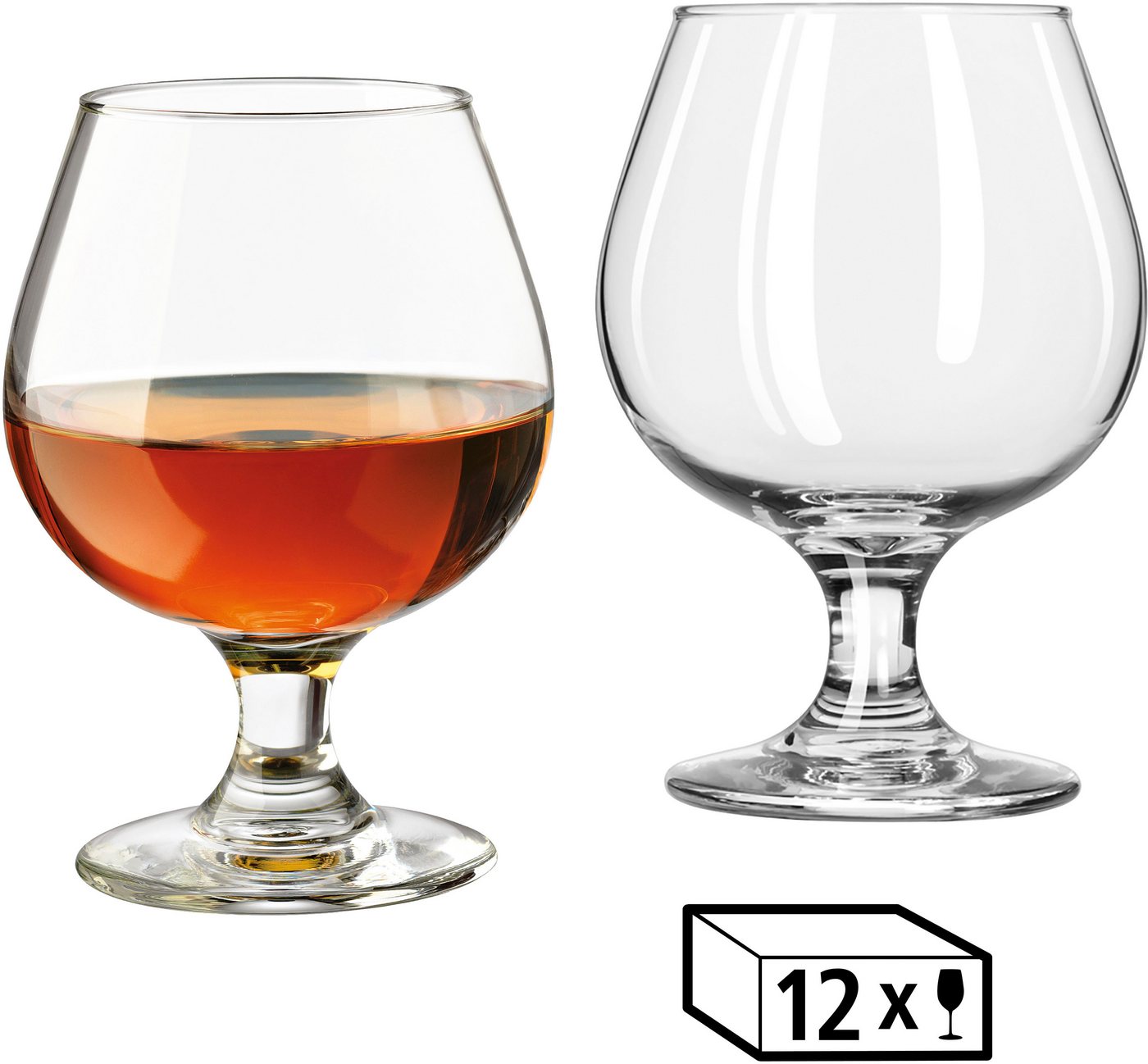 LIBBEY Whiskyglas Libbey Brandy Glas 12er Set -EMBASSY-, 12-tlg., Glas, 340 ml, hochwertig verarbeitet, im modernen Design