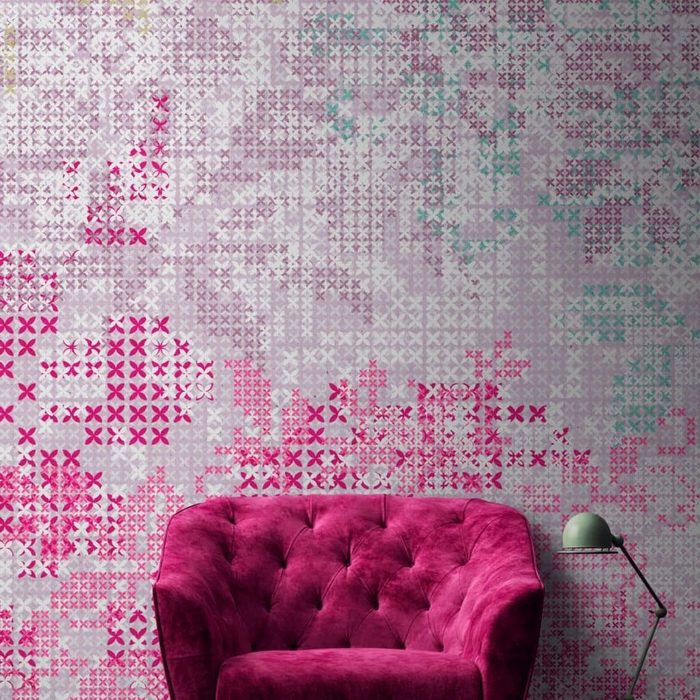 living walls Fototapete Große Vliestapete XXL Fototapete Pink Rot xxx Boho 4m x 2.7m by Patel Tapete gobelin