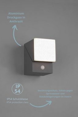 lightling LED Außen-Wandleuchte Alva, LED fest integriert, warmweiß, moderne Außenlampe mit und ohne Bewegungsmelder und Lichtelementen