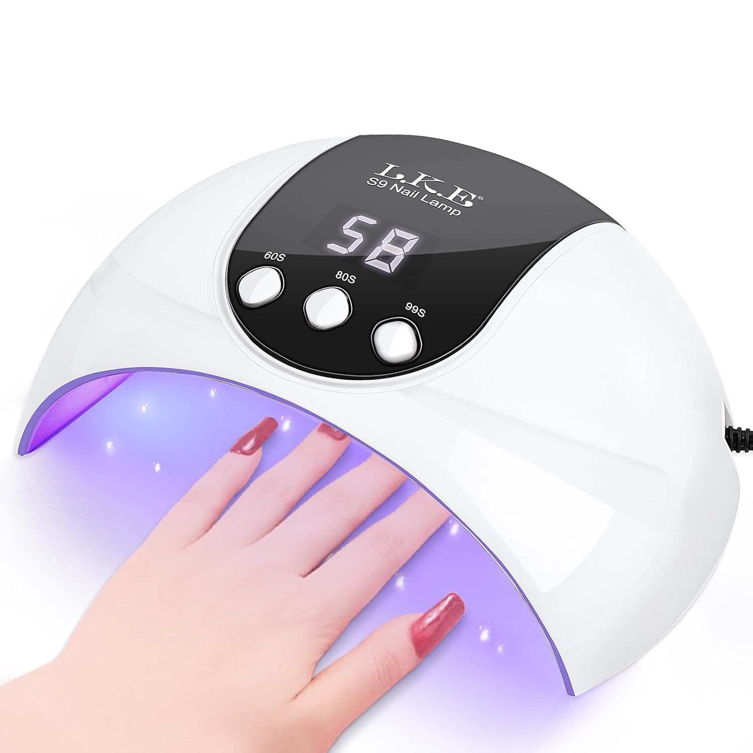 L.K.E Lichthärtungsgerät 54W LED/UV Nagellampe mit LCD-Display mit 3 Timer, Premium UV Lampe für Alle UV Gel Nagellack, Für Anfänger und Profis