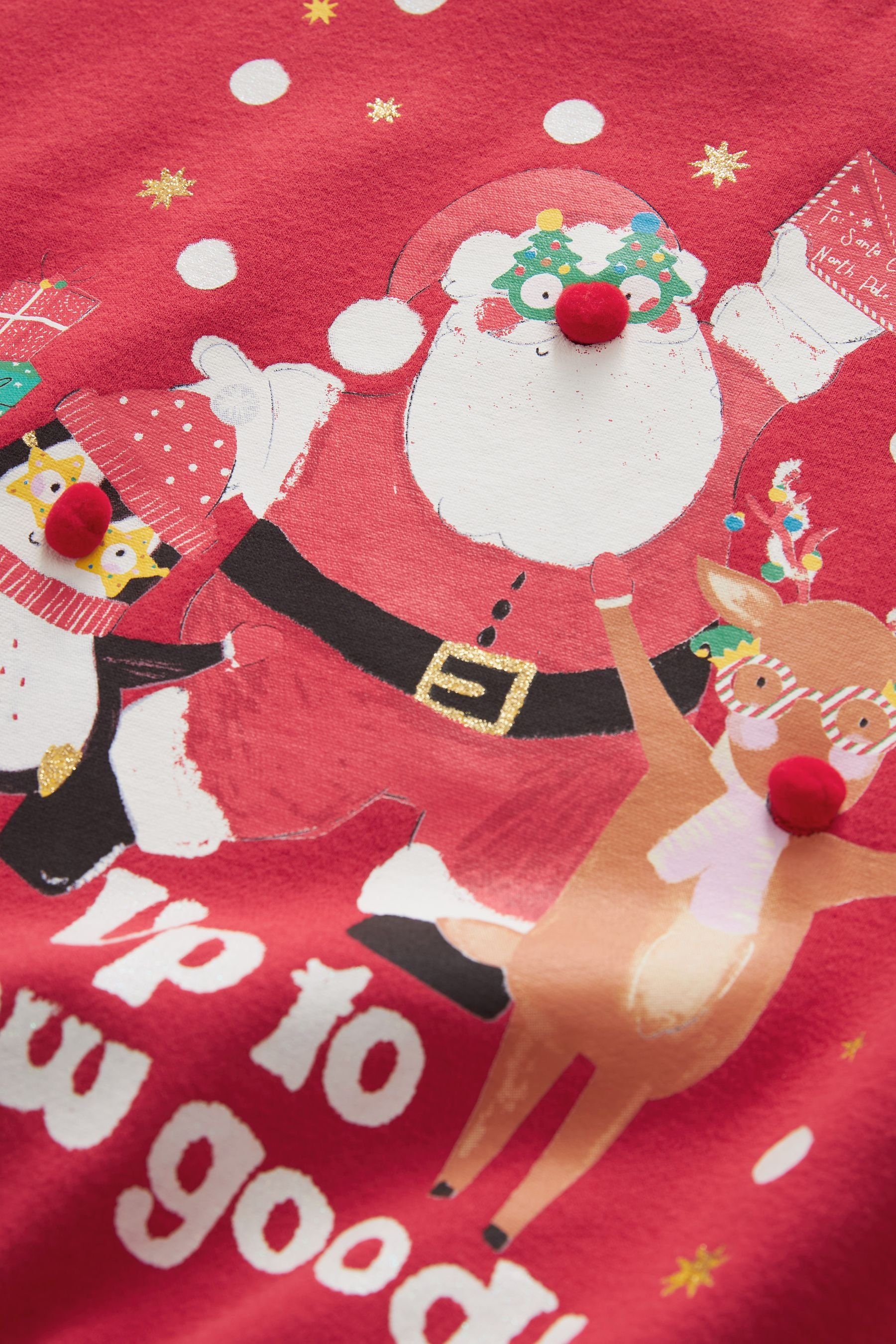 Sweatshirt Sweatshirt (1-tlg) weihnachtlichem Next Motiv mit Santa Red