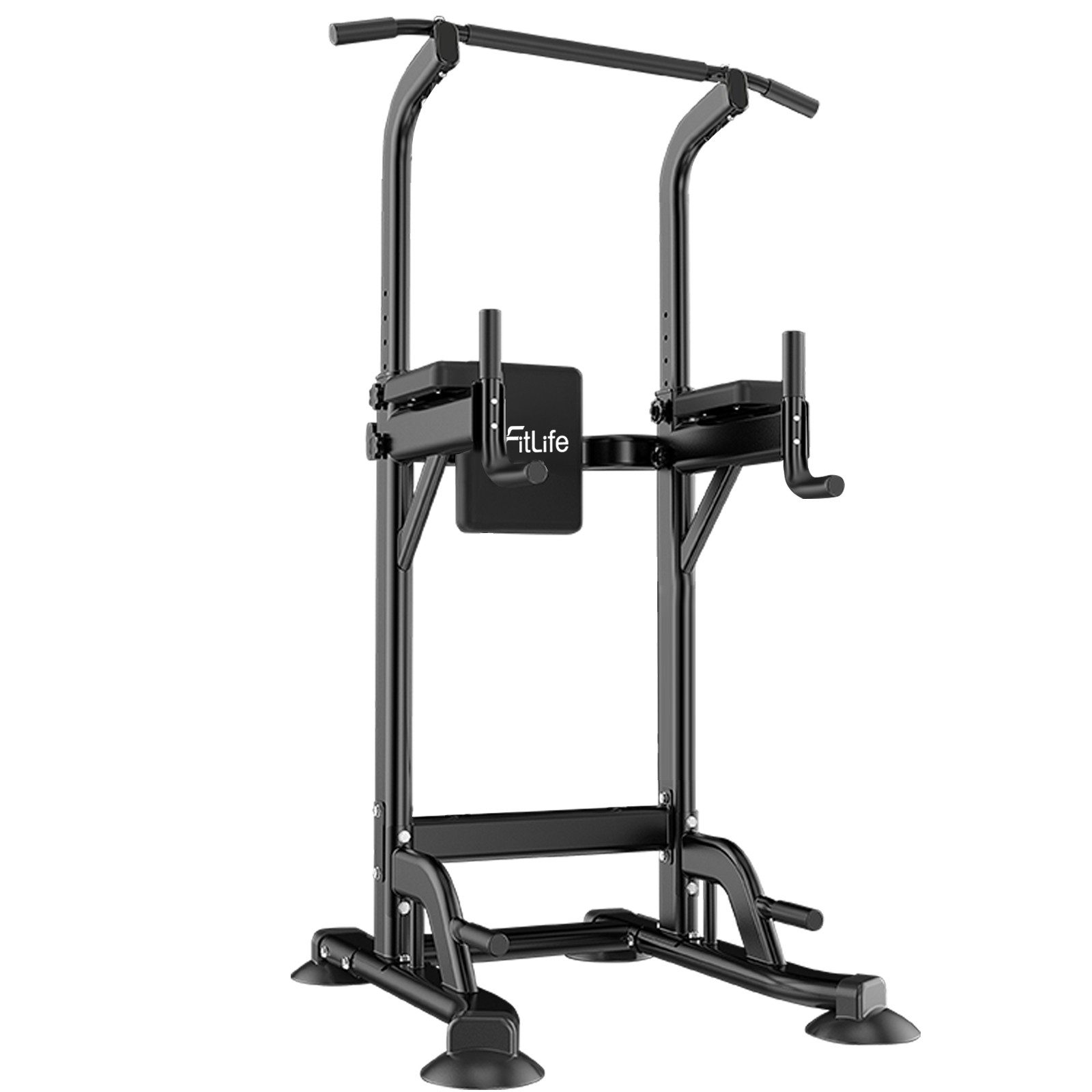 DH FitLife Kraftstation Power Tower Dip Station, (Dip Barren u. Rückentrainer, Sport Geräte mit Klimmzugstange), Kraftstation Kraftturm, Fitness Station, Power Rack for Home Gym
