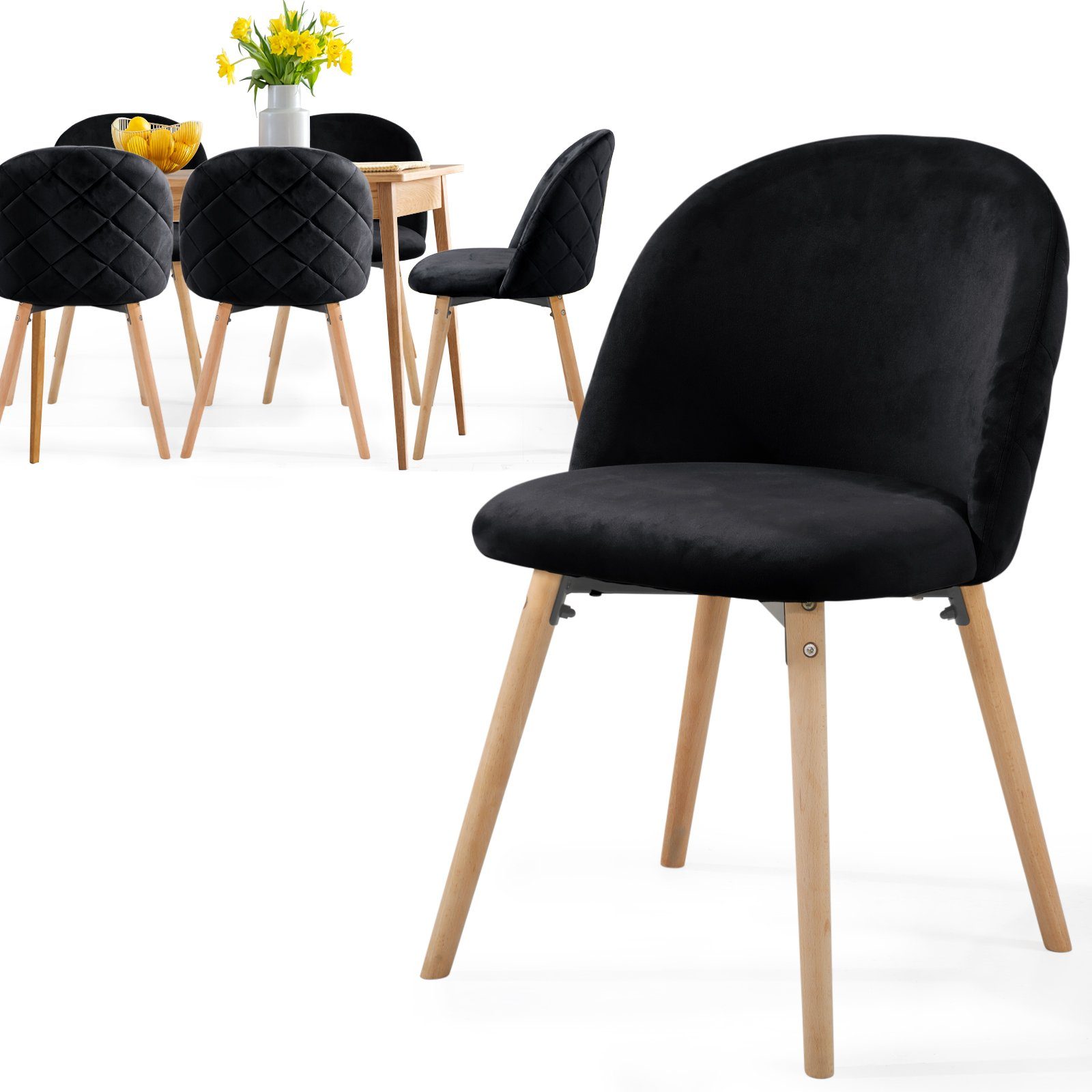 MIADOMODO Esszimmerstuhl -Farbwahl, 2/4/6/8Set, Gepolstert, Beine günstig online kaufen