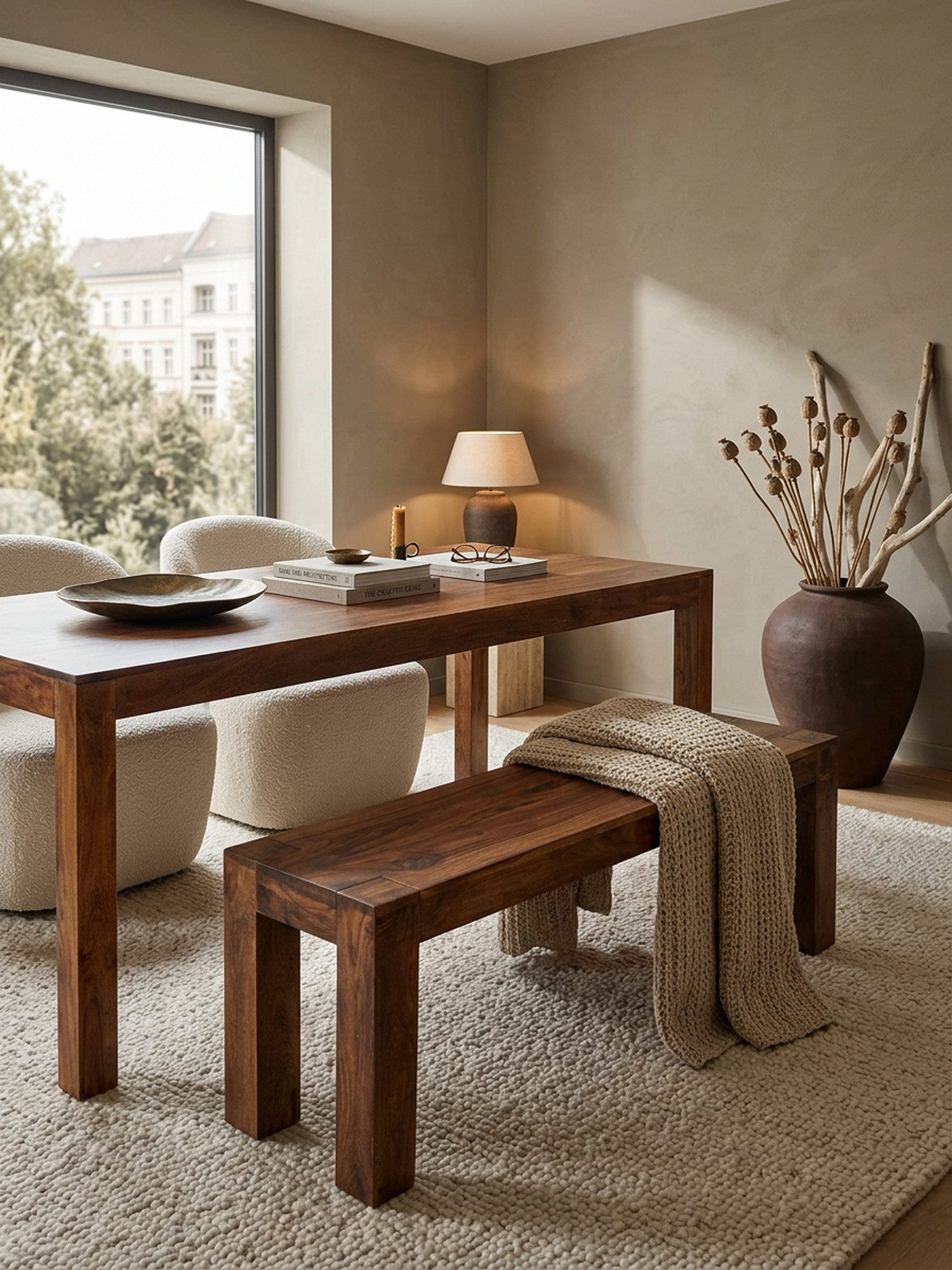 KADIMA DESIGN Sitzbank Massivholz-Sitzmöbel im Landhaus-Stil  Naturbelassenes Design