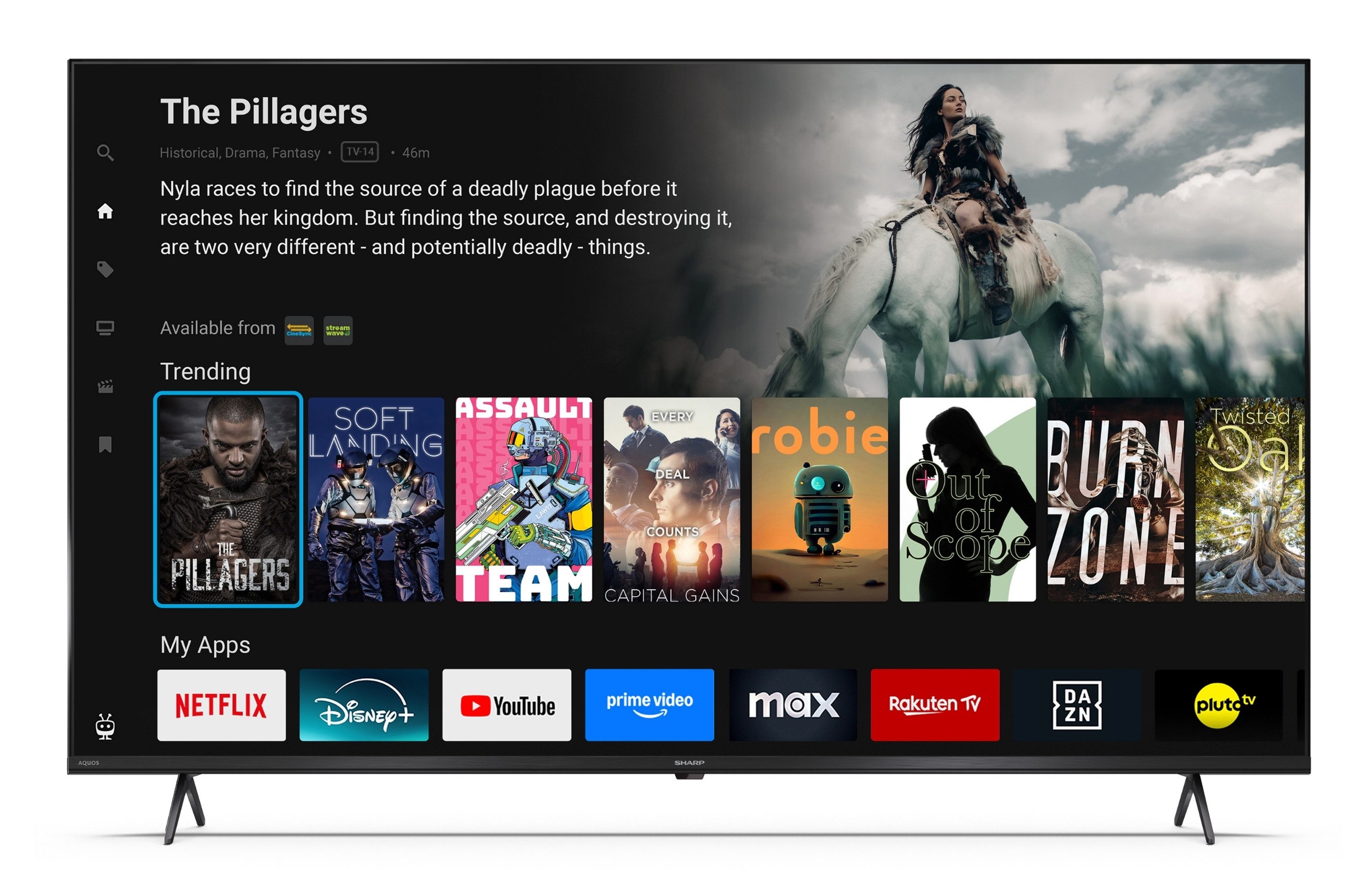 Sharp 55HM5745E QLED-Fernseher (139 cm/55 Zoll, 4K Ultra HD, Smart TV powered by TiVo, Smart TV powered by TiVo, HDR Dolby Vision & Atmos, Triple-Tuner)