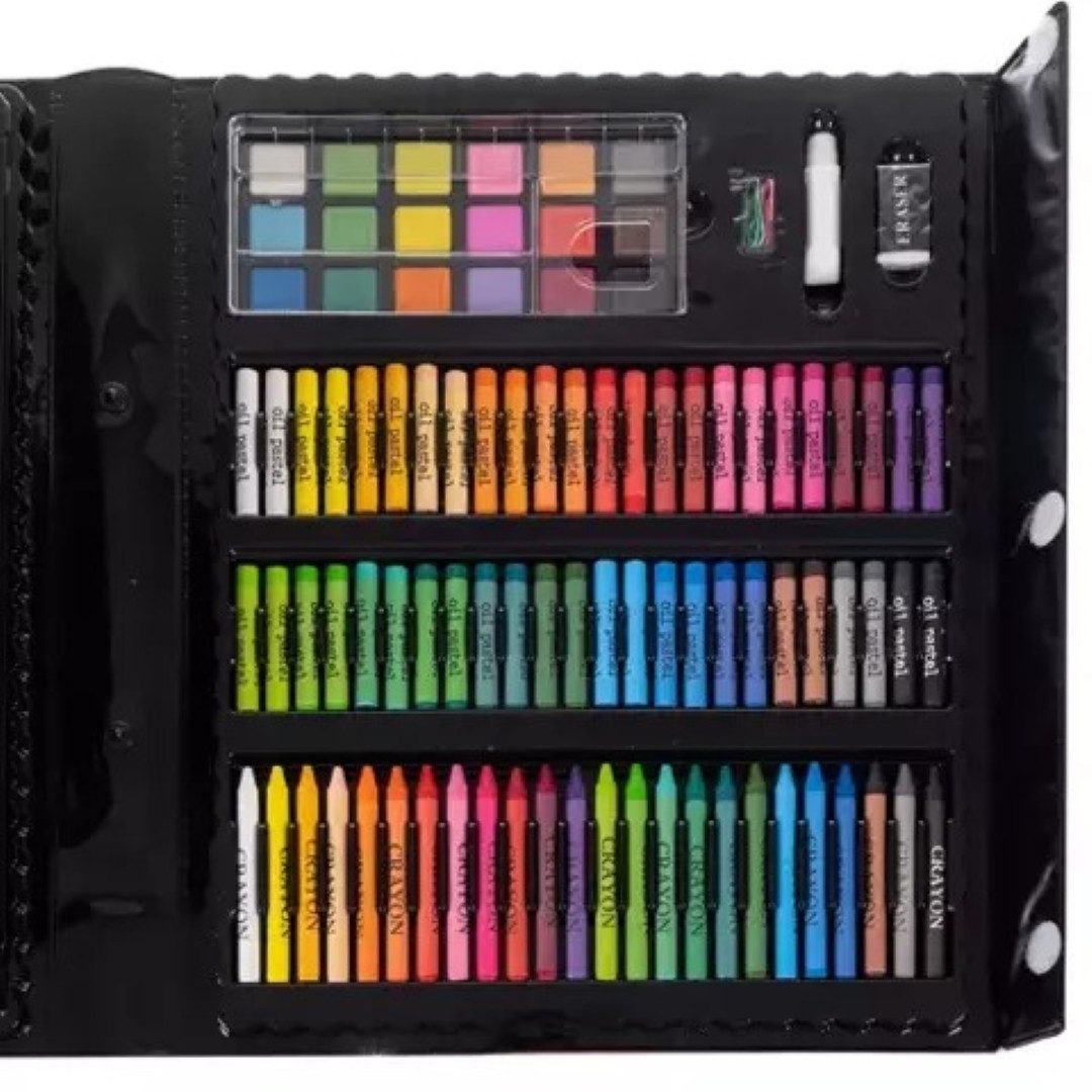 MAALEO Kreativset Malset Farbpalette Buntstifte XXL-Malerei-Koffer mit 208 Elementen, (Malkofferset Malset Farbpalette Farben Bunt, 208-tlg., XXL Kreativ Malkoffer-Set), Filzstifte Wachsmalstifte Ölpastellkreide Aquarellfarben Buntstifte