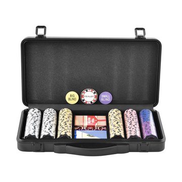 VEVOR Spielzeugtruhe Pokerchip-Set 300-teiliges Pokerset Clay Komplettes Pokerspielset