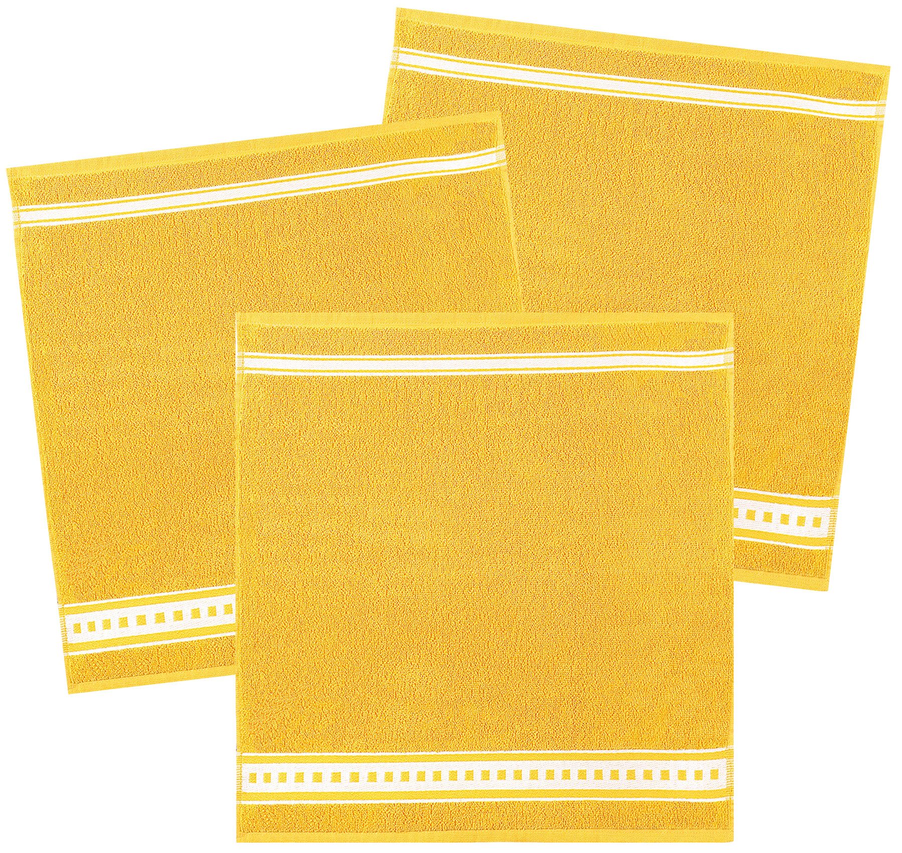 Kracht Geschirrtuch Standard, (3-tlg., 3-teilig), Frottee Küchenhandtücher ca.50x50cm Baumwolle-Bambus-Mix, Geschirrhandtuch