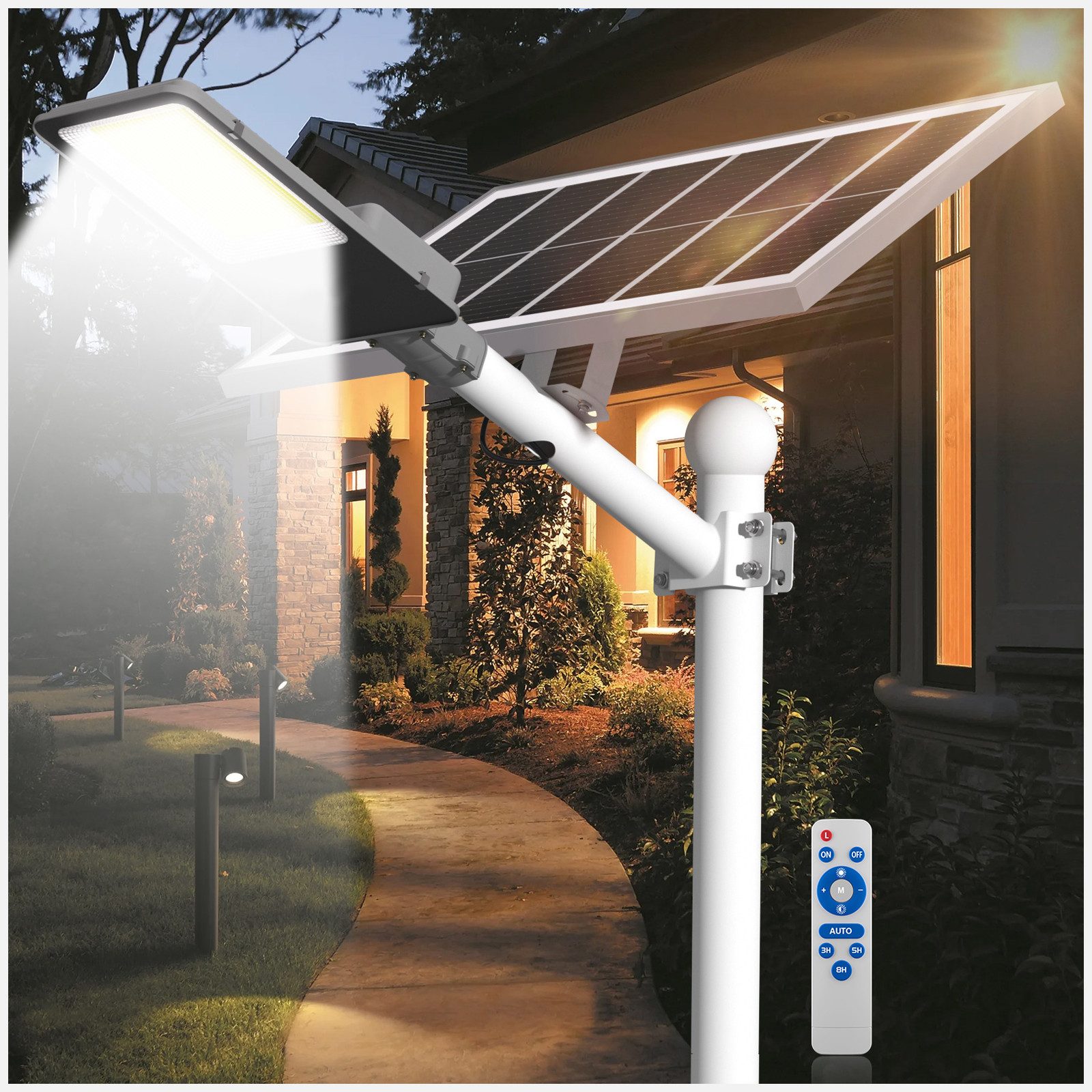 Rhein Beleuchtung LED Solarleuchte 1000W Solarlampen für Außen mit Bewegung günstig online kaufen