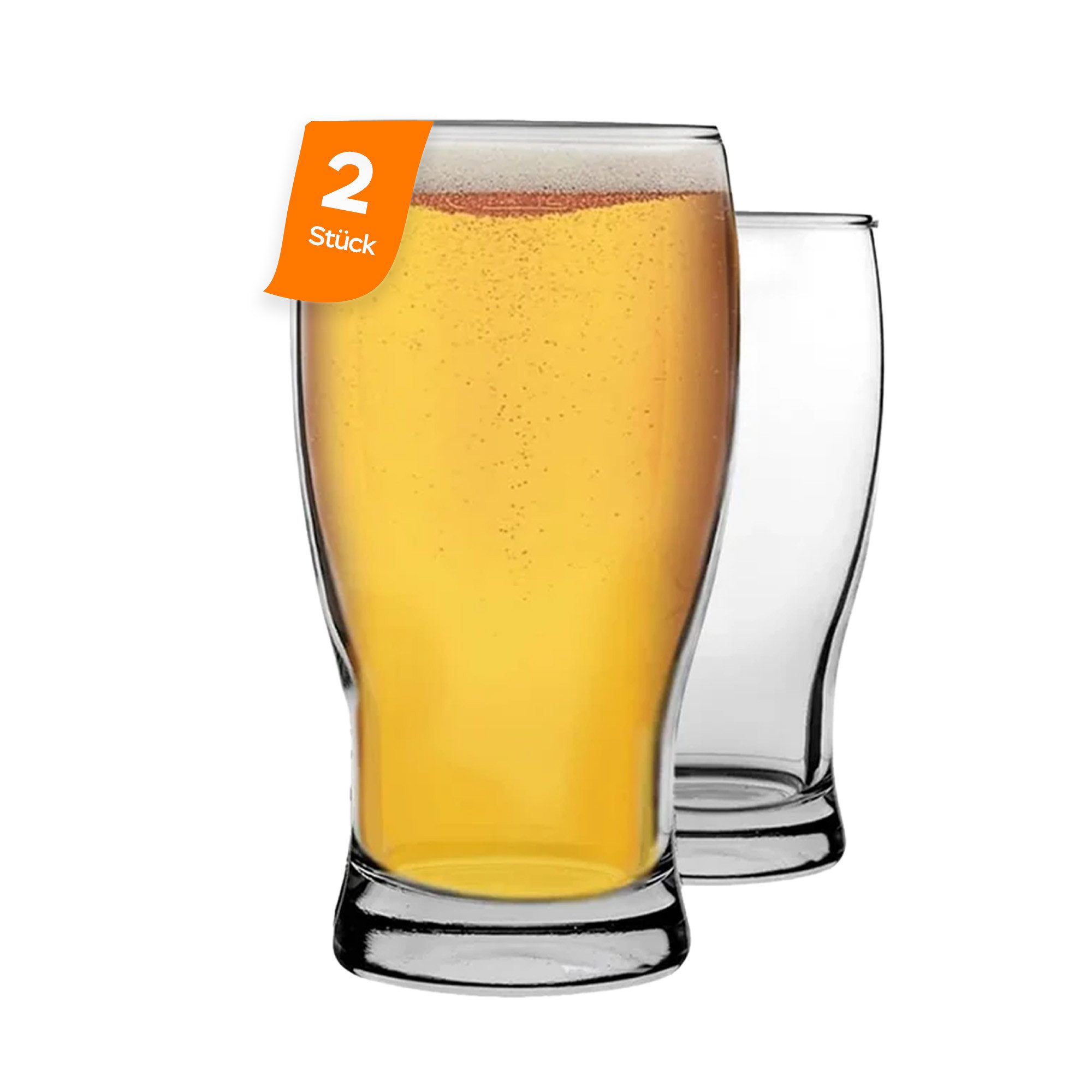 LAV Gläser-Set Belek Bierglas, 6-tlg., Glas, 2er Set, 580ml, Ideal für Biergenuss, spülmaschinengeeignet
