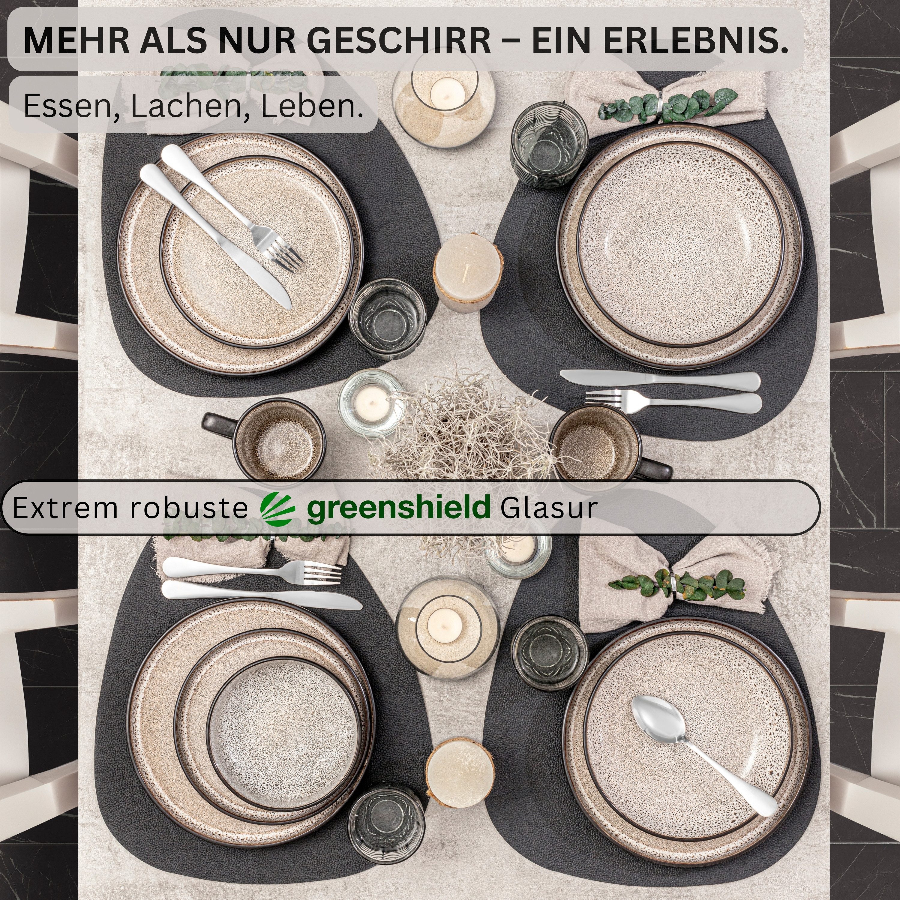 SÄNGER Becher Luxor, Steingut, 6 tlg. Kaffeebecher, 360 ml, Handmade, Braun-Beige, VALUE COLLECTION