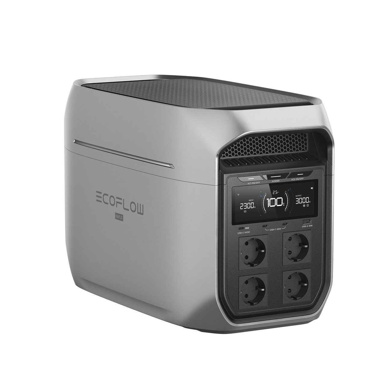 Ecoflow EcoFlow Delta 3 Max Plus Powerstation 0% MwSt. Powerstation LiFEPO4 (220-240 V), Individuelle Priorisierung der AC-Kreise