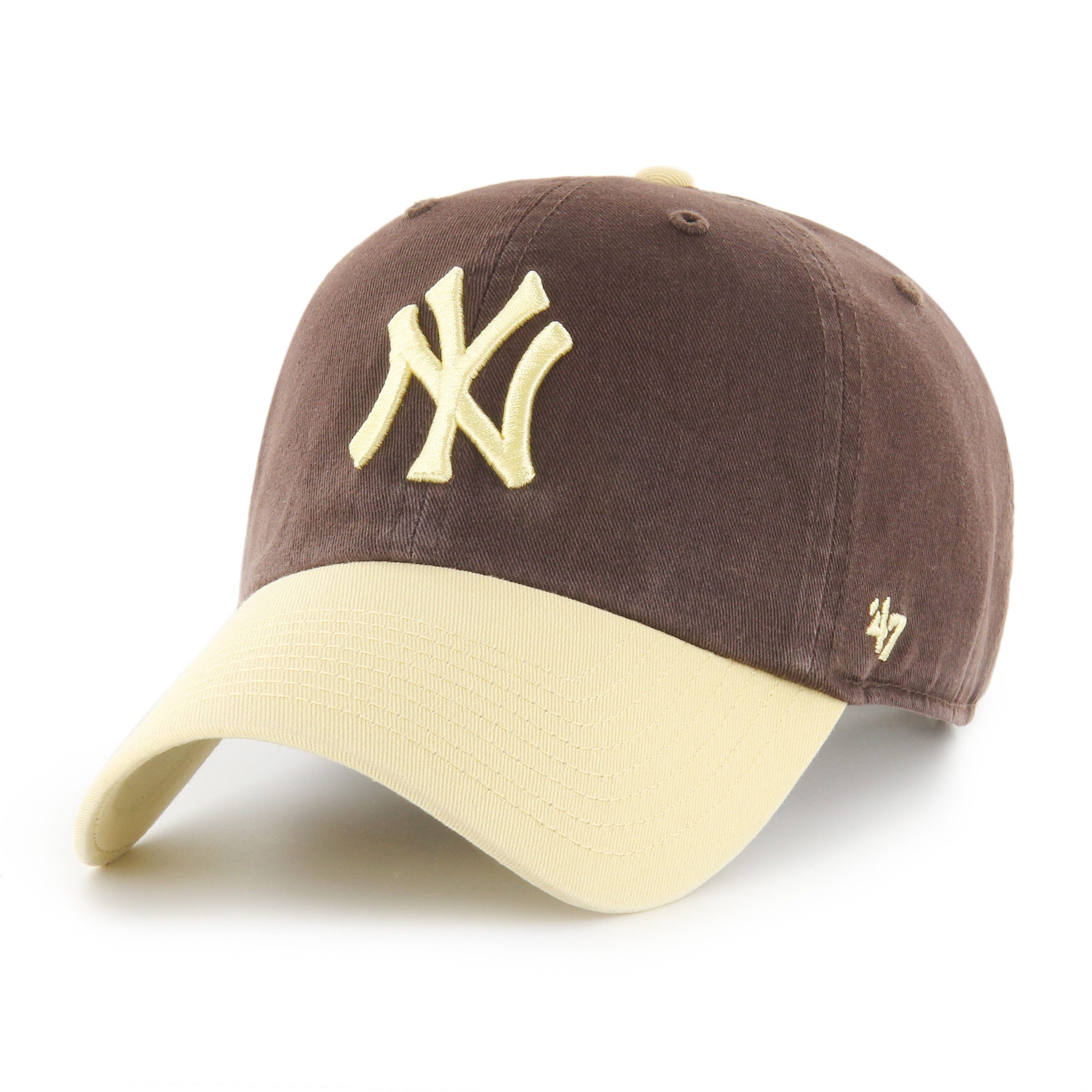 Baseball Cap '47 Brand Cap MLB New York Yankees Two Tone '47 CLEAN UP Brown (BWA)