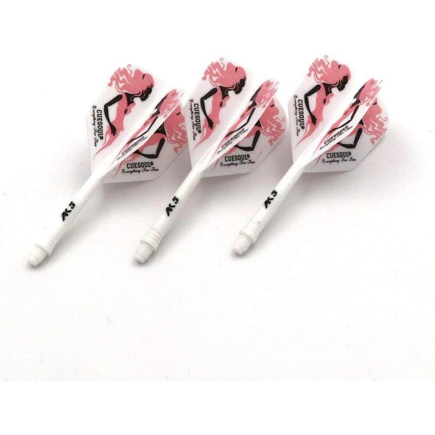 LuxusKollektion Pfeilschaft Dartschäfte Dart Flights integriert 3er Set Weiß Schönheit CSAK-5MN8-S