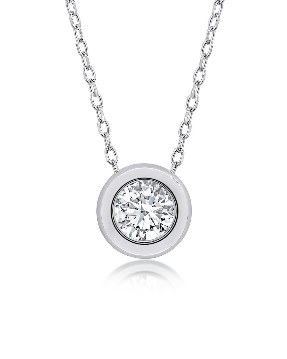 DANIEL CLIFFORD Kette mit Anhänger 'Una' Damen Halskette Silber 925 Solitär günstig online kaufen
