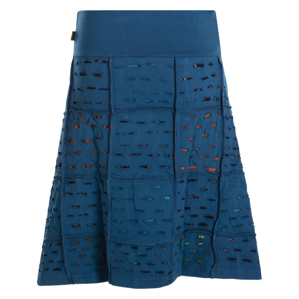 Vishes A-Linien-Rock Damen knielang Rock Baumwolle Cutwork Design A-Linie e günstig online kaufen