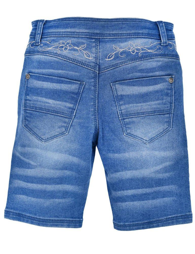 denim Mädchen BONDI Trachten Bermuda Jeans Hose Blue Trachtenlederhose 26087 BONDI