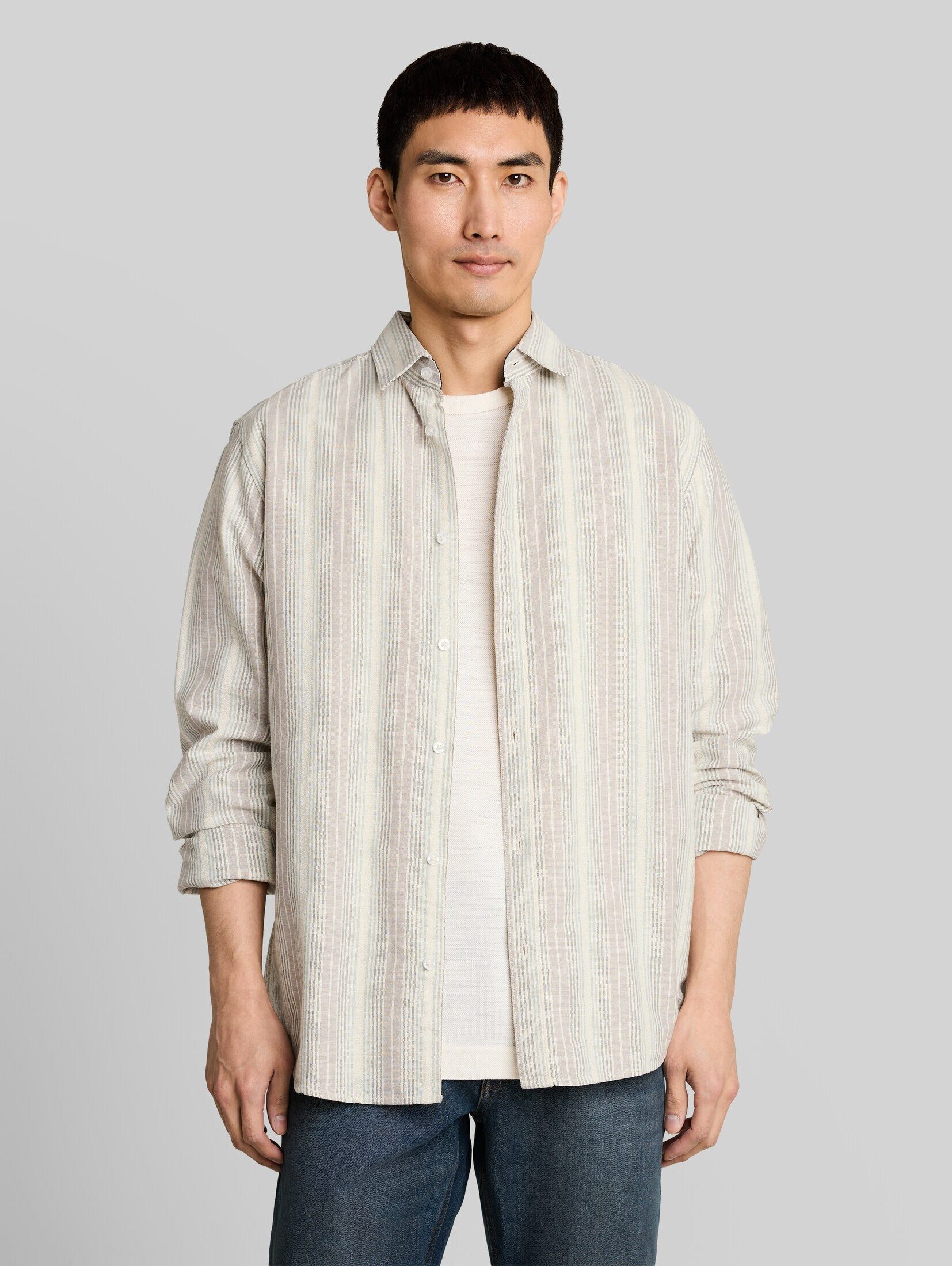 TOM TAILOR Langarmhemd Blusen & Shirts Regular Fit Hemd mit Streifenmuster
