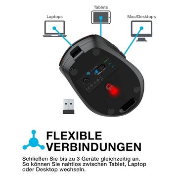 Jlab Go Charge Wireless Maus (Kabellos, 1.600 DPI, Bluetooth, USB-Dongle)