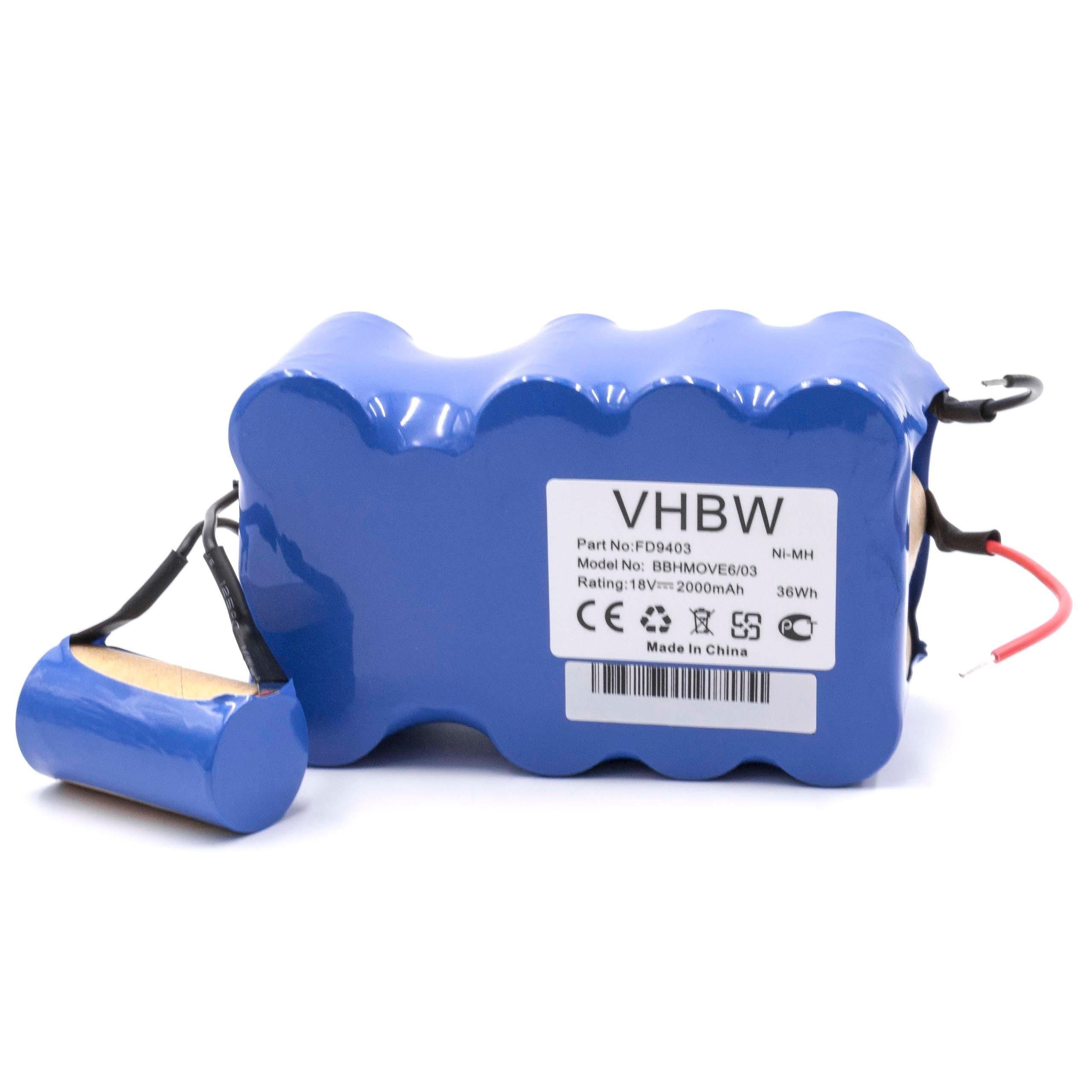 vhbw passend für Bosch BBHMove6/03, BBHMOVE6/02, BBHMOVE6/04, BBHMOVE6N/01 Staubsauger-Akku 2000 mAh